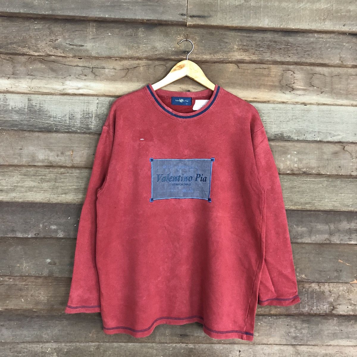Japanese Brand Valentino Pia Red vintage Sweatshirt #037B Size US L / EU 52-54 / 3 - 3 Thumbnail