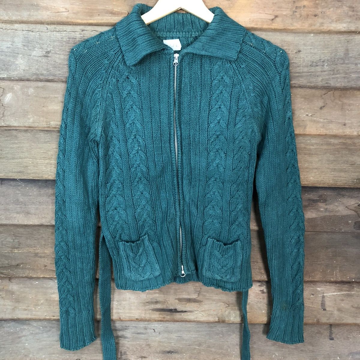 Homespun Knitwear × Japanese Brand Japan Green Shag Shaggy Knitwear cardigan#156B Size US XS / EU 42 / 0 - 8 Thumbnail
