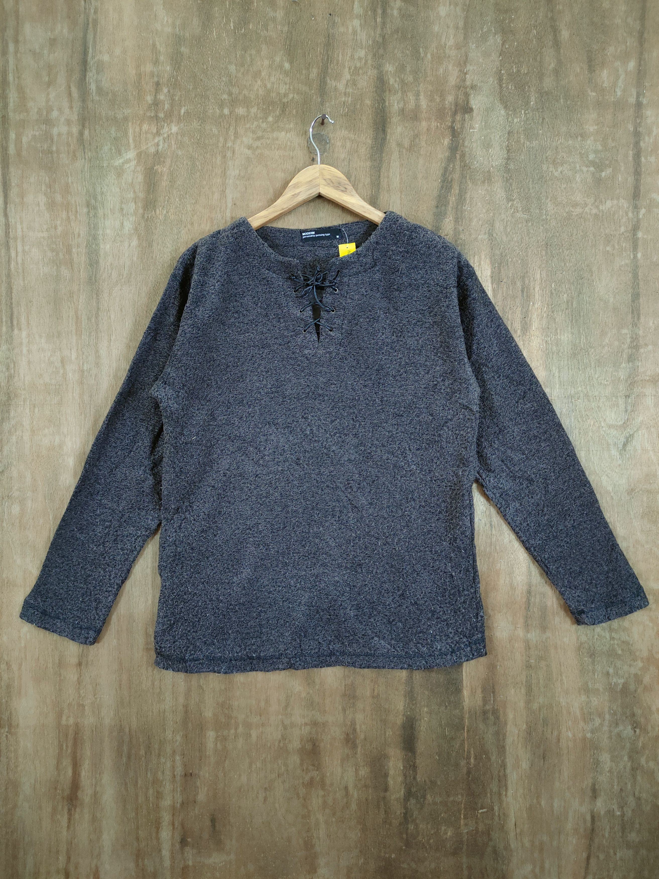 Japanese Brand D Modern plain brown knitwear sweatshirt #46-941 Size US M / EU 48-50 / 2 - 1 Thumbnail