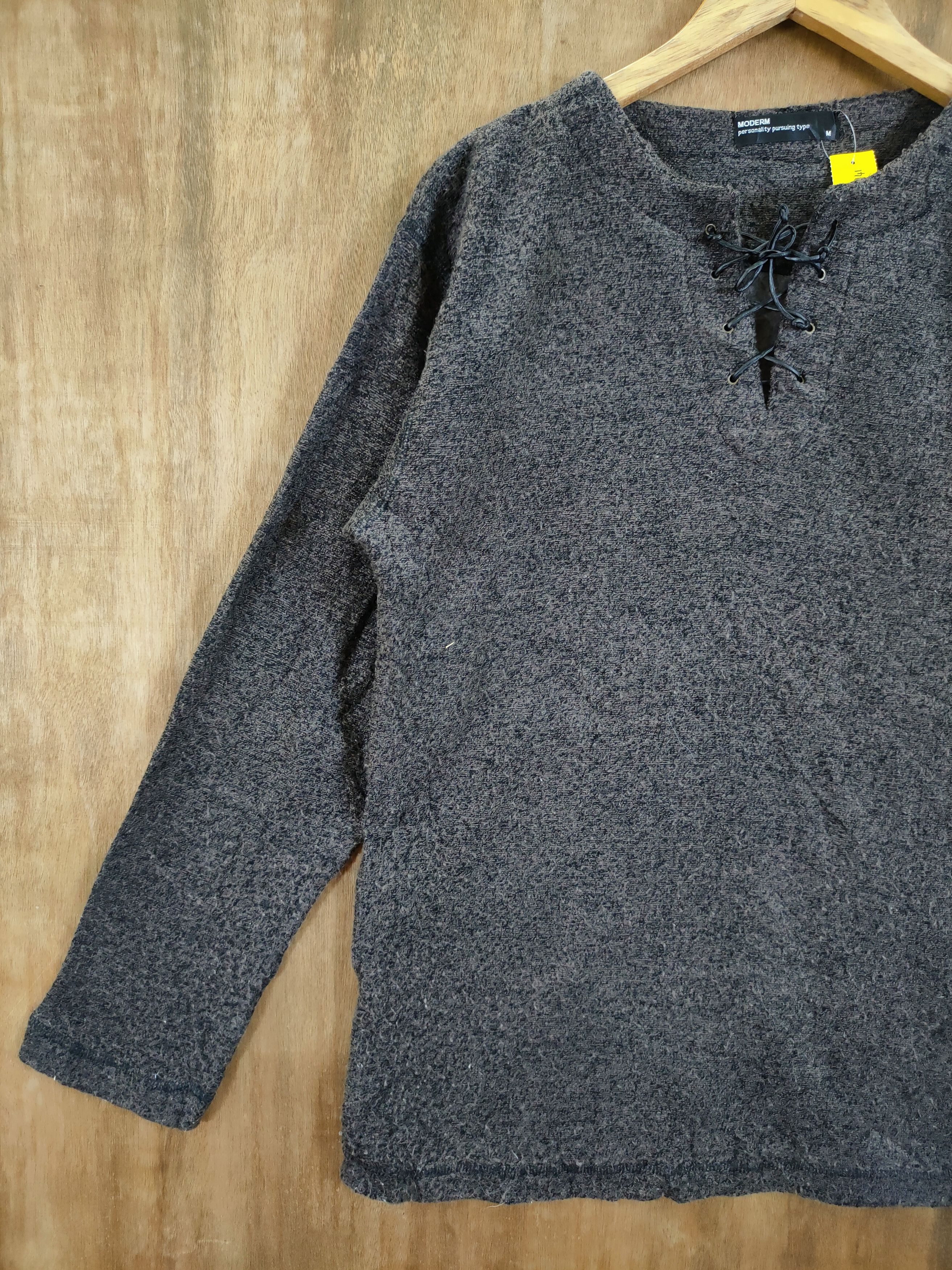 Japanese Brand D Modern plain brown knitwear sweatshirt #46-941 Size US M / EU 48-50 / 2 - 2 Thumbnail