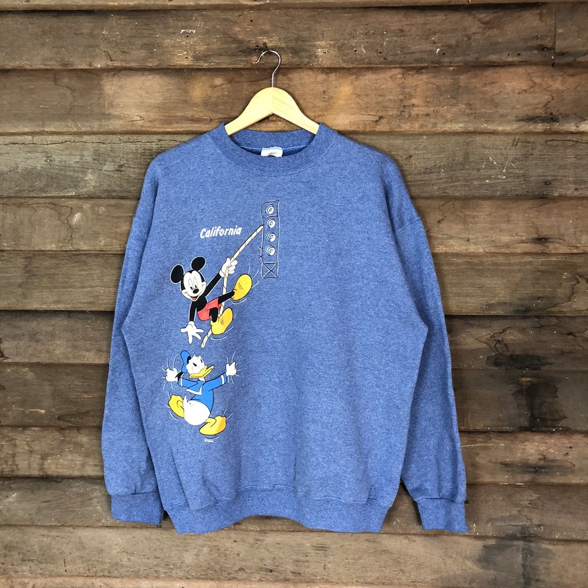 Vintage Mickey Mouse disney tag tultex vintage Blue Sweatshirt #5045 Size US L / EU 52-54 / 3 - 1 Thumbnail