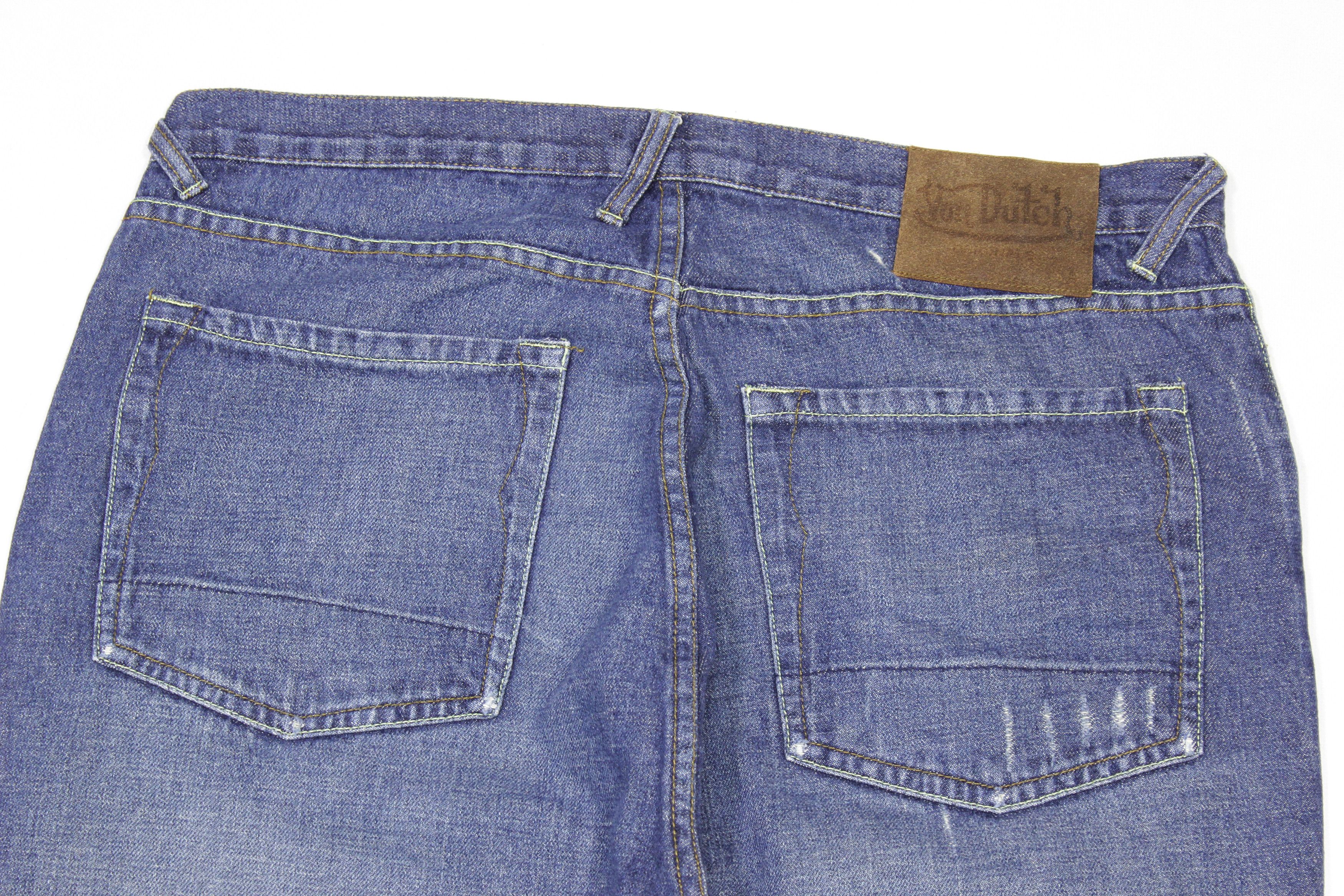 Von Dutch 90S Big Logo Patch Work Distress Jeans Vintage Size US 36 / EU 52 - 5 Thumbnail