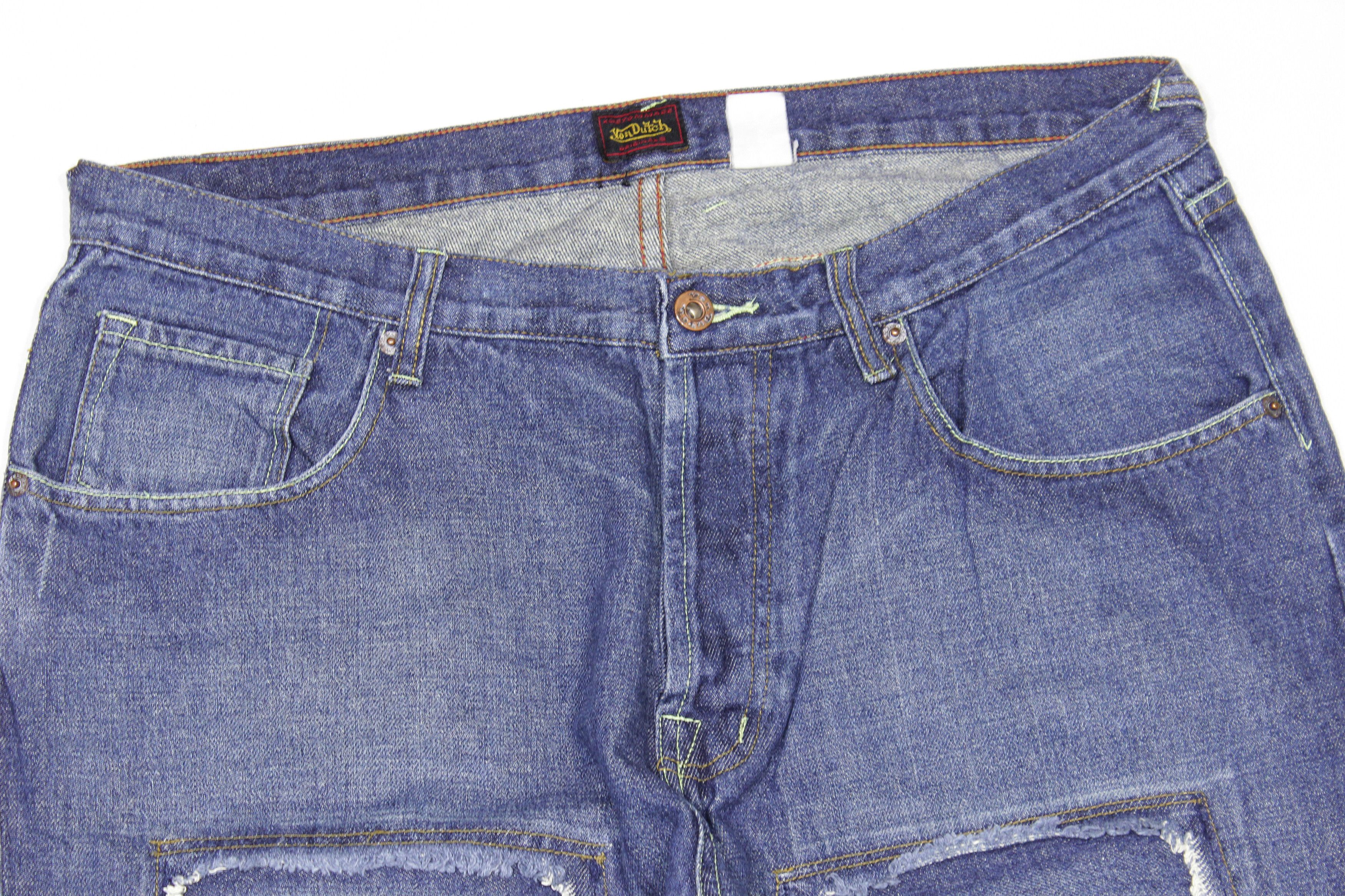 Von Dutch 90S Big Logo Patch Work Distress Jeans Vintage Size US 36 / EU 52 - 4 Thumbnail