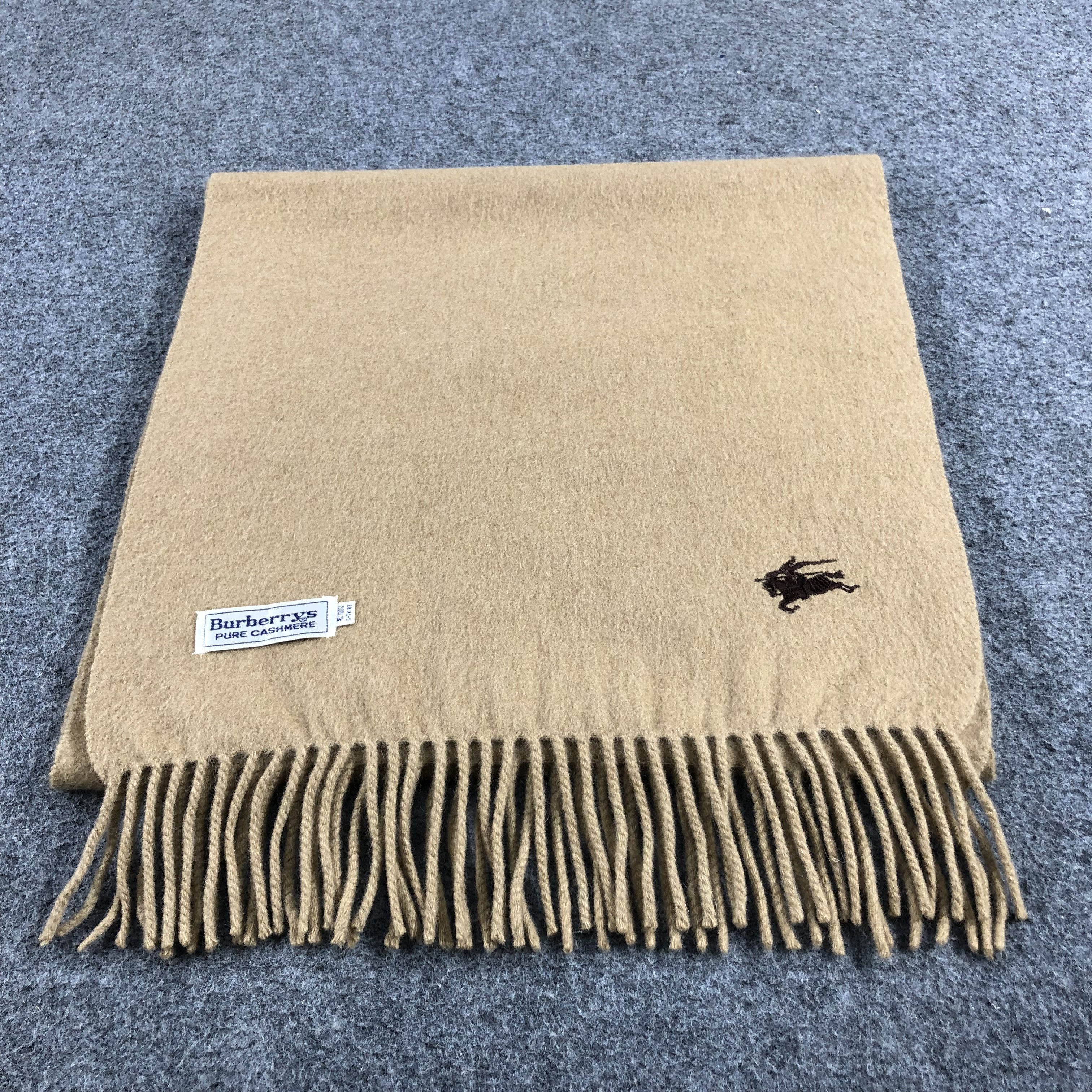 image of Burberrys Plain Tan Pure Cashmere Scarf Muffler V821, Men's