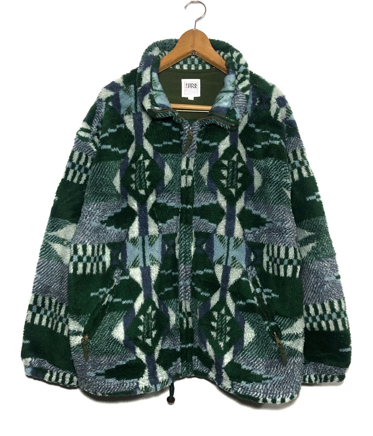 Japanese Brand Think Pink Multicolor Abstract Jacket Sweater Size US L / EU 52-54 / 3 - 3 Thumbnail