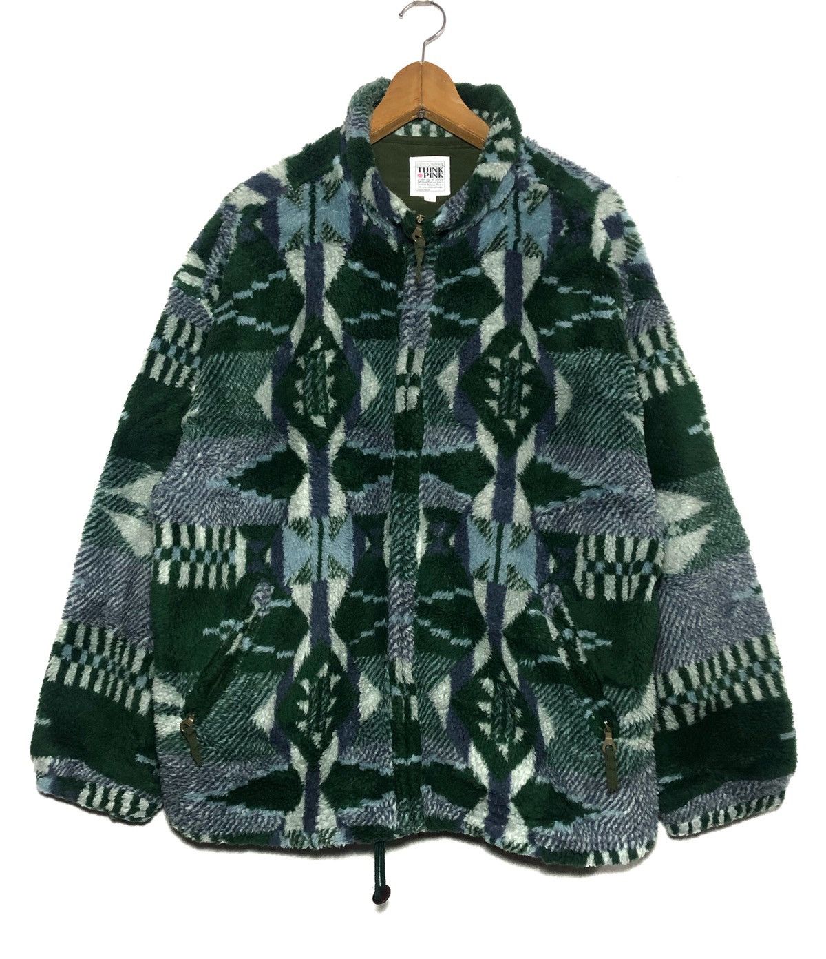 Japanese Brand Think Pink Multicolor Abstract Jacket Sweater Size US L / EU 52-54 / 3 - 1 Thumbnail