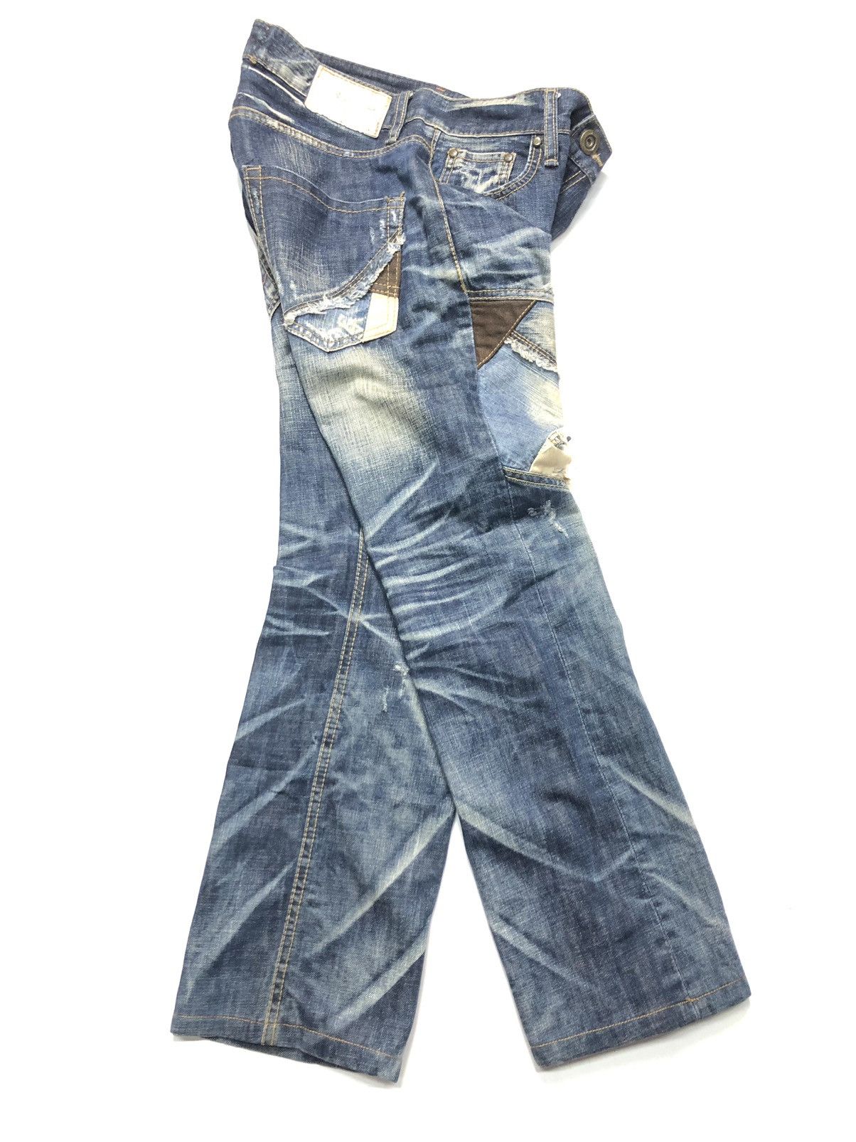 Japanese Brand × Vintage NARA LOLITA DISTRESSED PATCH WORK NICE FADED DESIGN DENIM Size US 30 / EU 46 - 17 Thumbnail