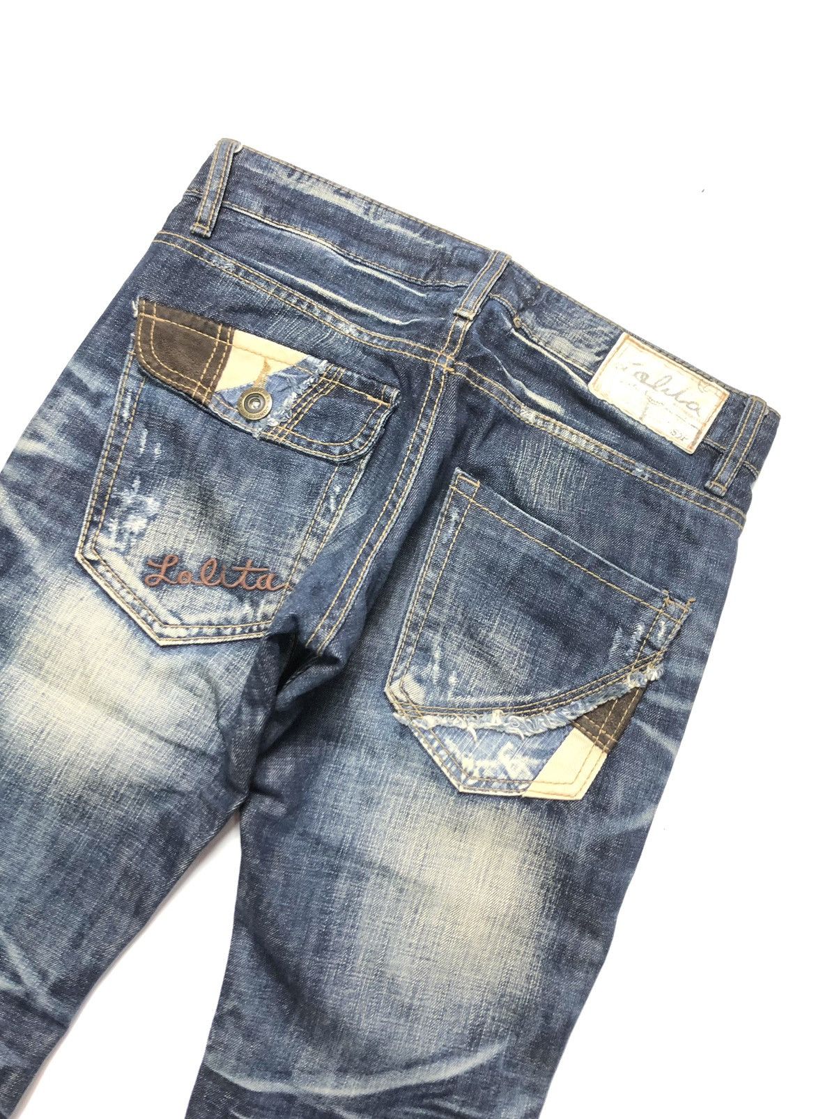 Japanese Brand × Vintage NARA LOLITA DISTRESSED PATCH WORK NICE FADED DESIGN DENIM Size US 30 / EU 46 - 12 Thumbnail