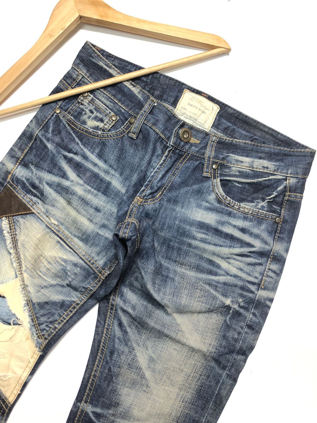 Japanese Brand × Vintage NARA LOLITA DISTRESSED PATCH WORK NICE FADED DESIGN DENIM Size US 30 / EU 46 - 2 Thumbnail
