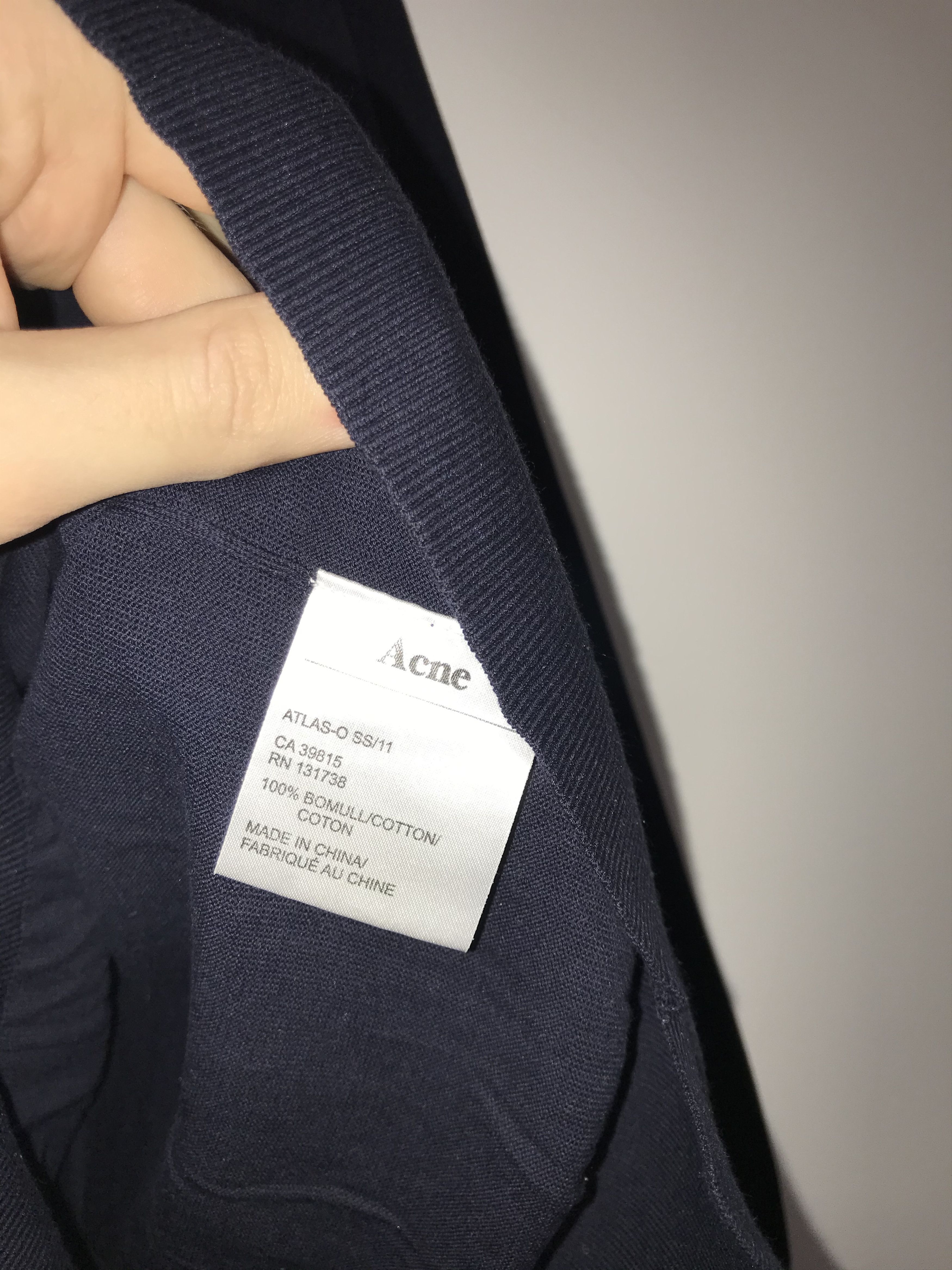 Acne Studios Acne Studios Navy Sweater Logo Pullover Cotton Size US S / EU 44-46 / 1 - 13 Thumbnail