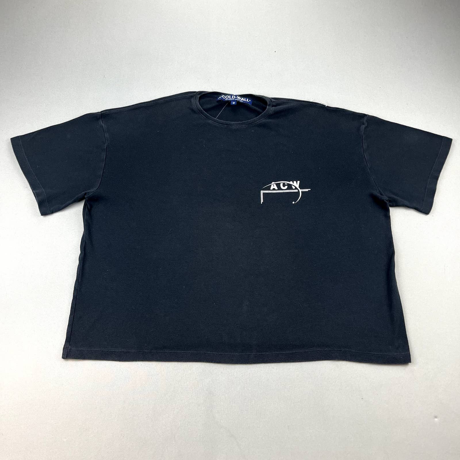 image of A Cold Wall T-Shirt Medium Black Recut Logo Ssense Boxy Acw, Men's