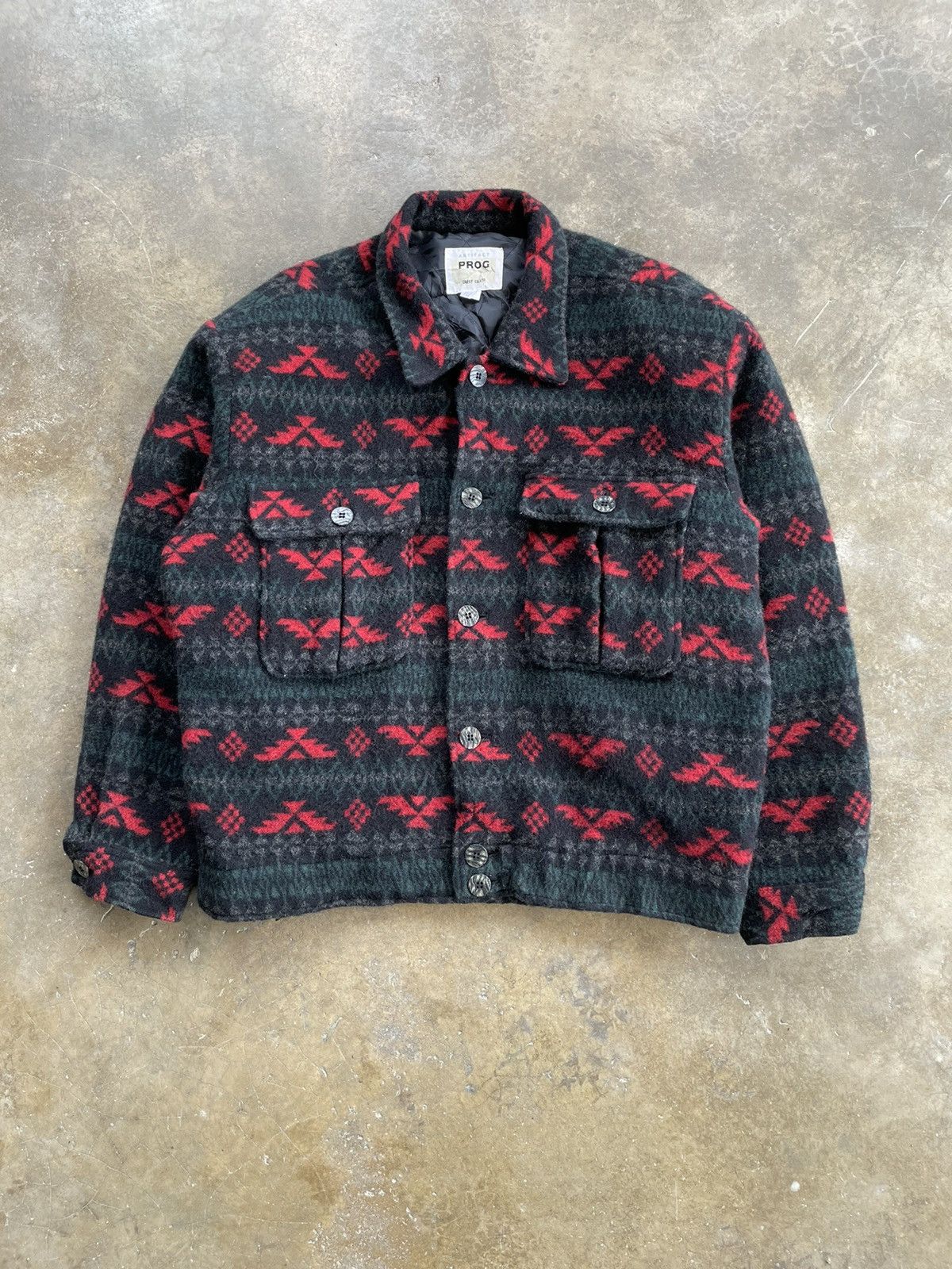 image of Vintage Artifact Prog Crest Aztec Jacket in Mix, Men's (Size Large)