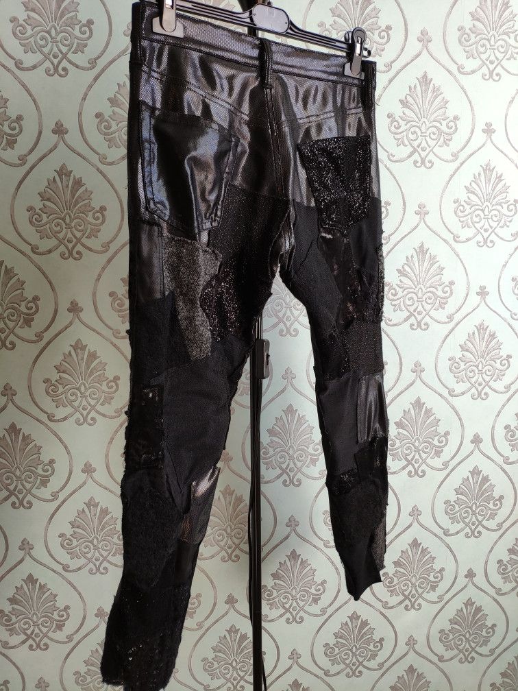 Comme des Garcons AD2014 Black patchwork double layered pants.Like Rick Owens Size US 27 - 4 Thumbnail