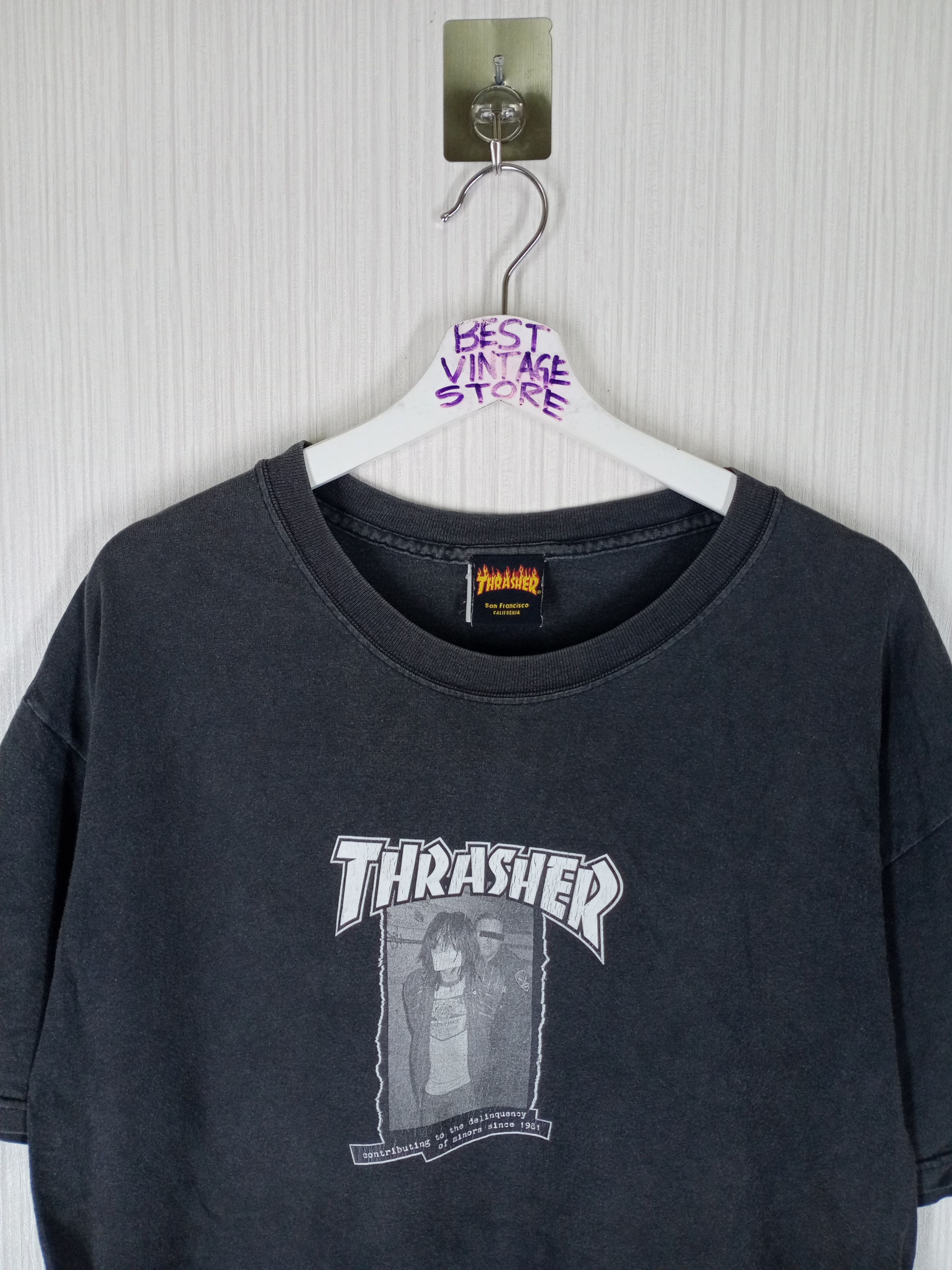 Thrasher Vintage 90s Thrasher Tshirts Skateboard Hip Hop Size US L / EU 52-54 / 3 - 1 Thumbnail