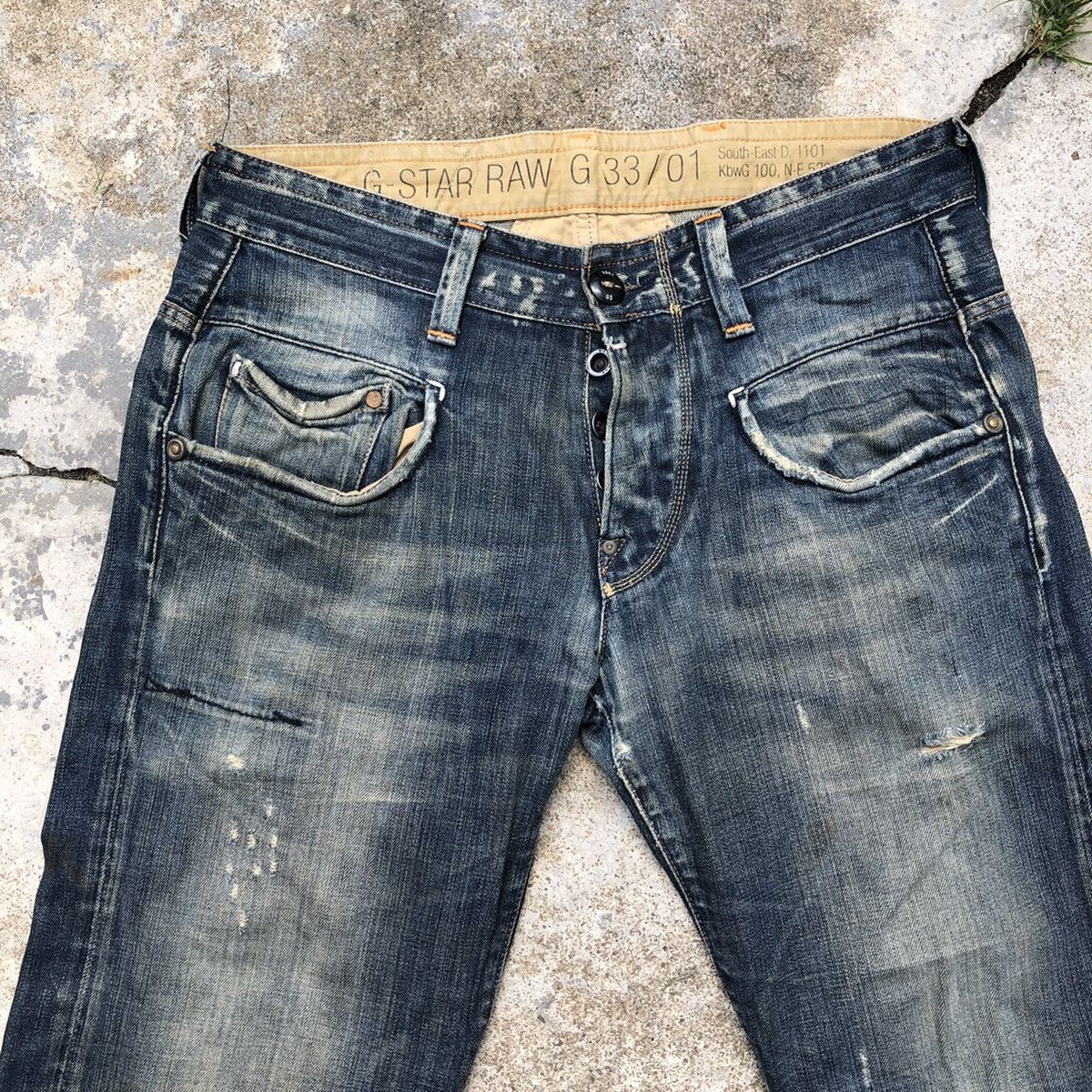 G-Star VINTAGE DISTRESSED DENIM JEANS G-STAR RAW MULTI POCKET Size US 35 - 4 Thumbnail