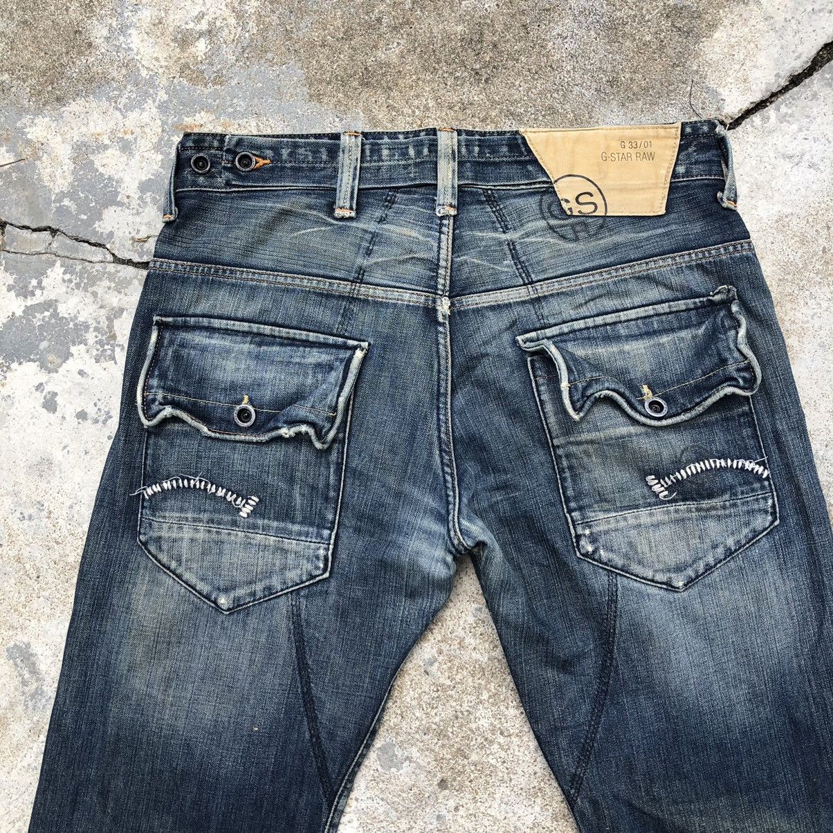 G-Star VINTAGE DISTRESSED DENIM JEANS G-STAR RAW MULTI POCKET Size US 35 - 10 Thumbnail