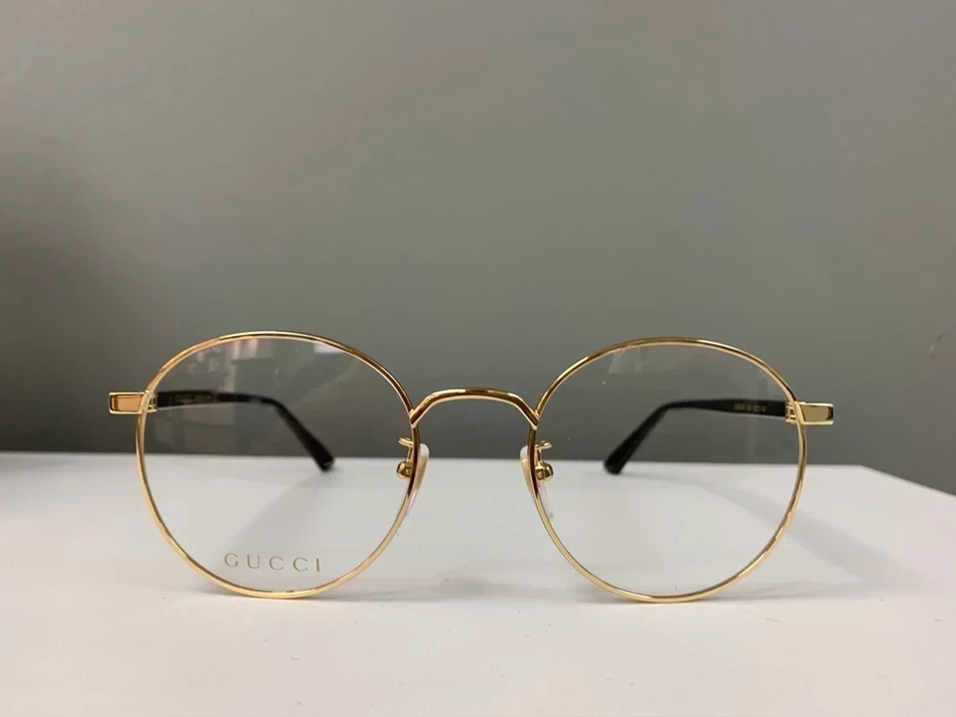 Gucci × Vintage NEW Gucci GG0297 Round Gold Vintage Style Glasses Eye Size ONE SIZE - 1 Thumbnail