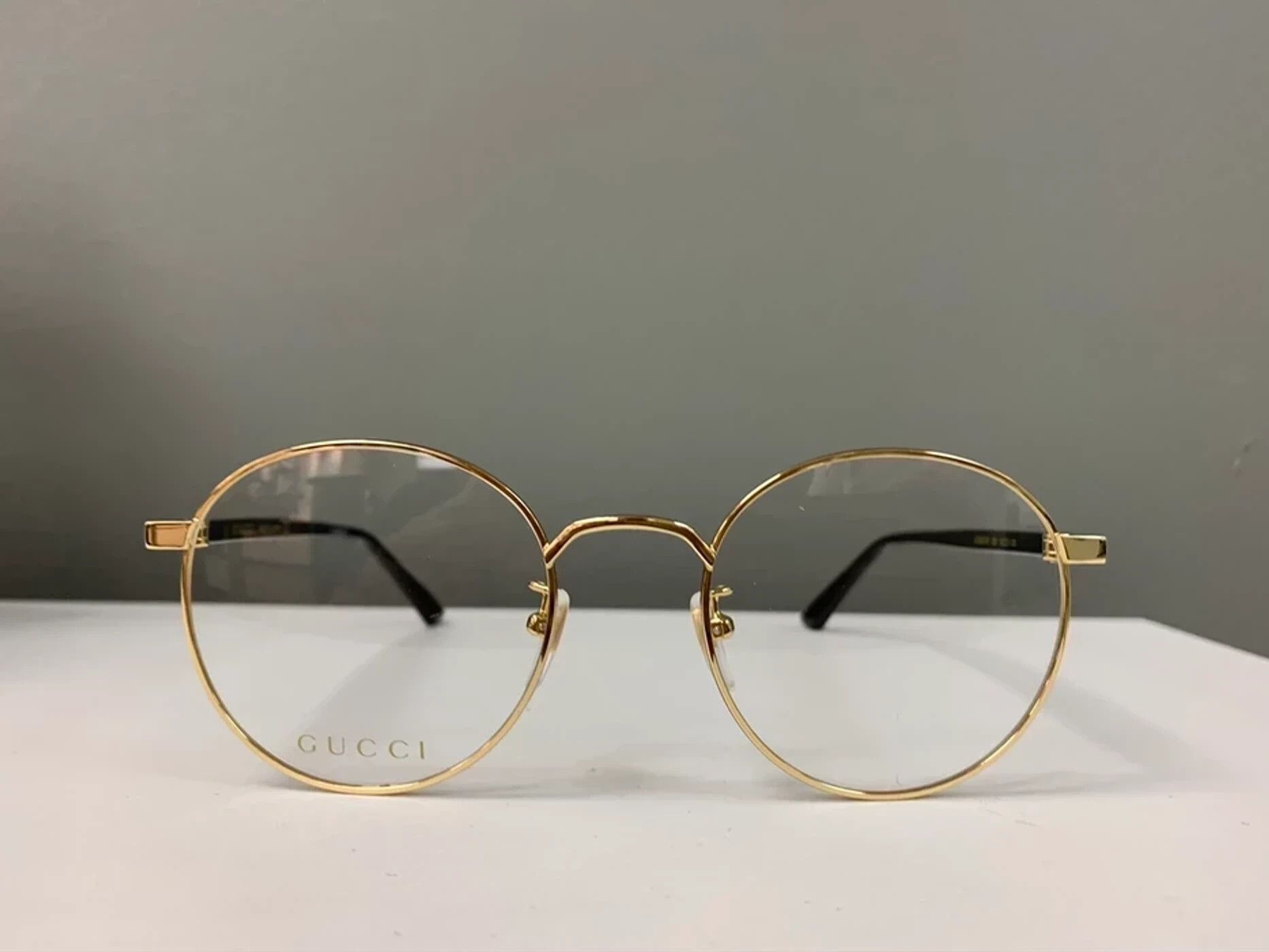 Pre-owned Gucci X Vintage New Gucci Gg0297 Round Gold Vintage Style Glasses Eye