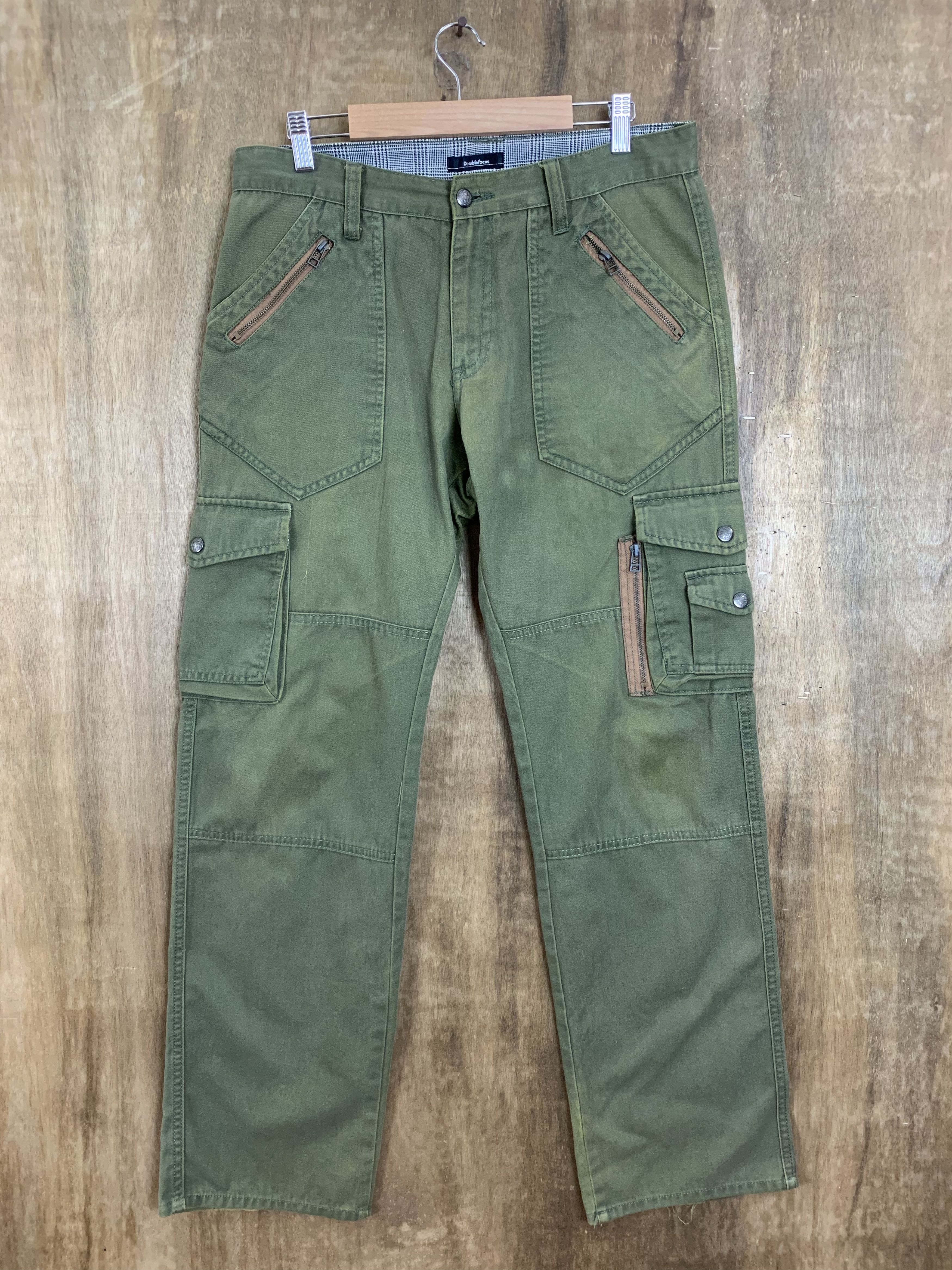 image of Seditionaries Cargo Pants Doublefocus Multipocket Vintage 10 Pocket Pants in Dark Green (Size 32)