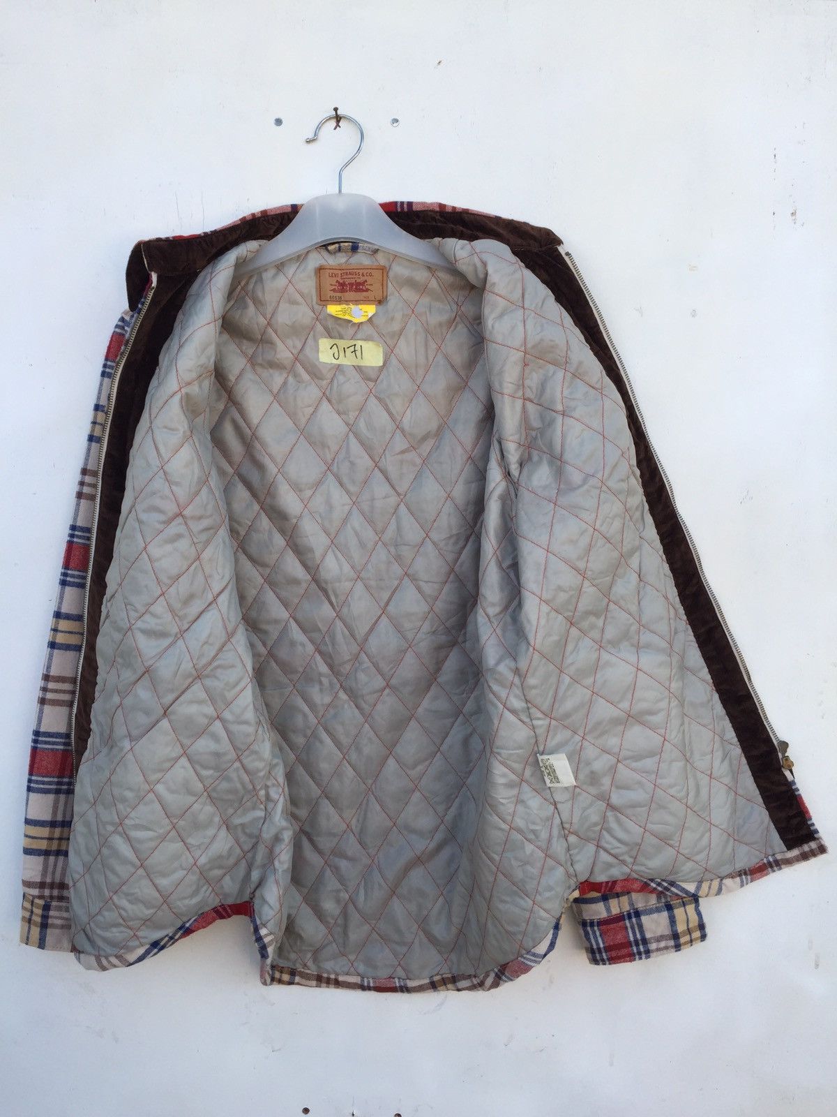 Levi's Levis Tartan Checkered Trucker Jacket Size US L / EU 52-54 / 3 - 2 Thumbnail