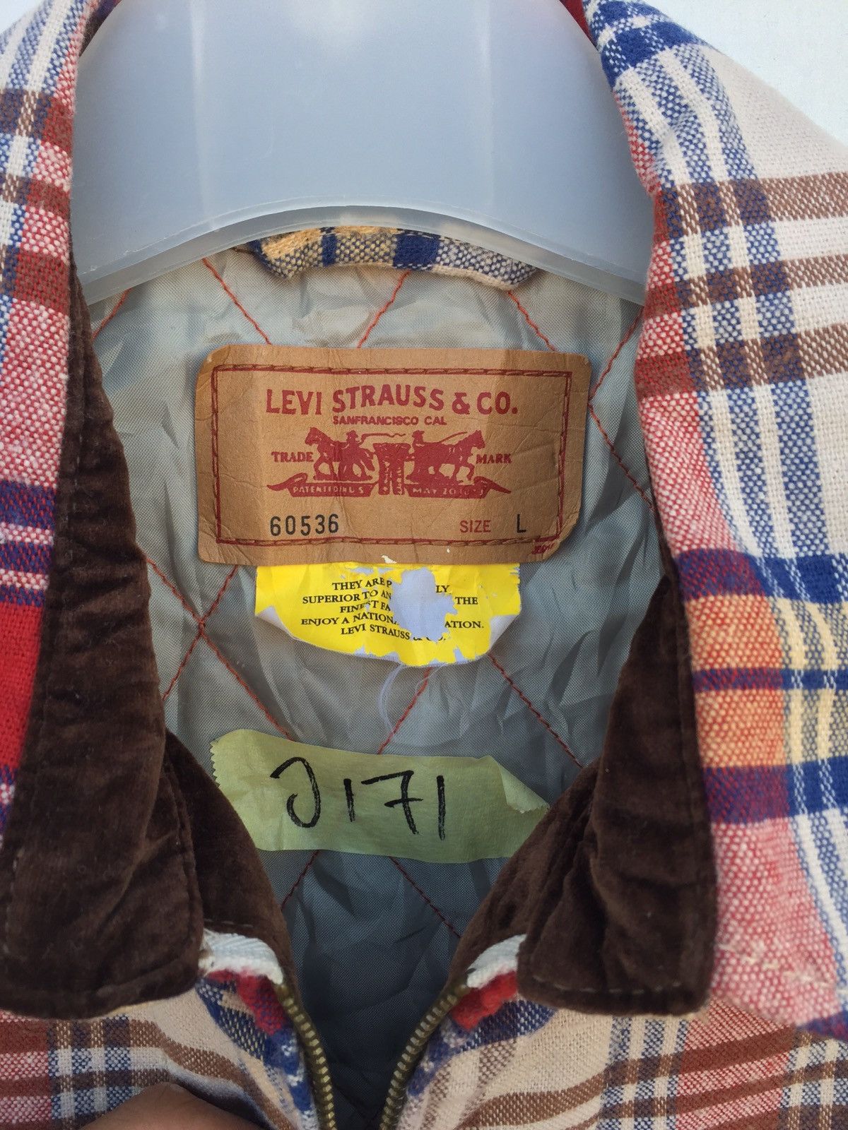 Levi's Levis Tartan Checkered Trucker Jacket Size US L / EU 52-54 / 3 - 5 Thumbnail