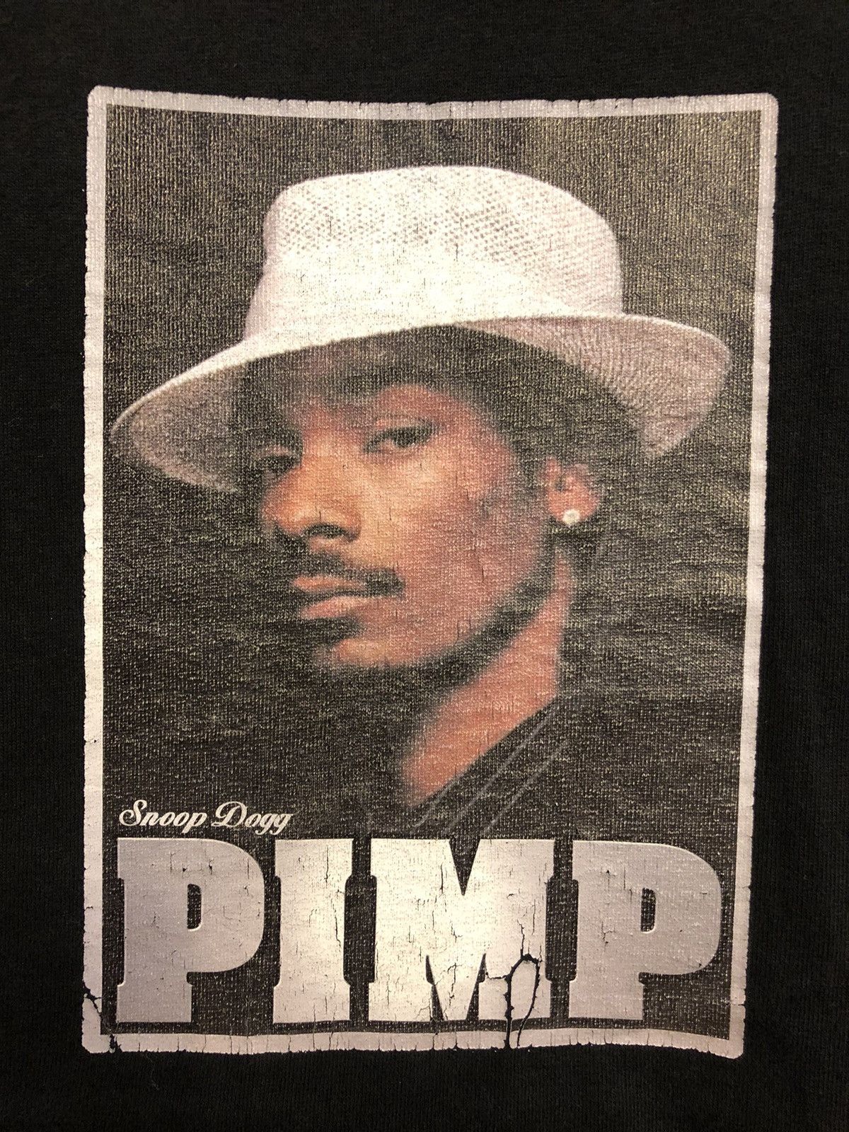 image of Made In USA x Rap Tees Vintage Snoop Dog Pimp in Black, Men's (Size XL)