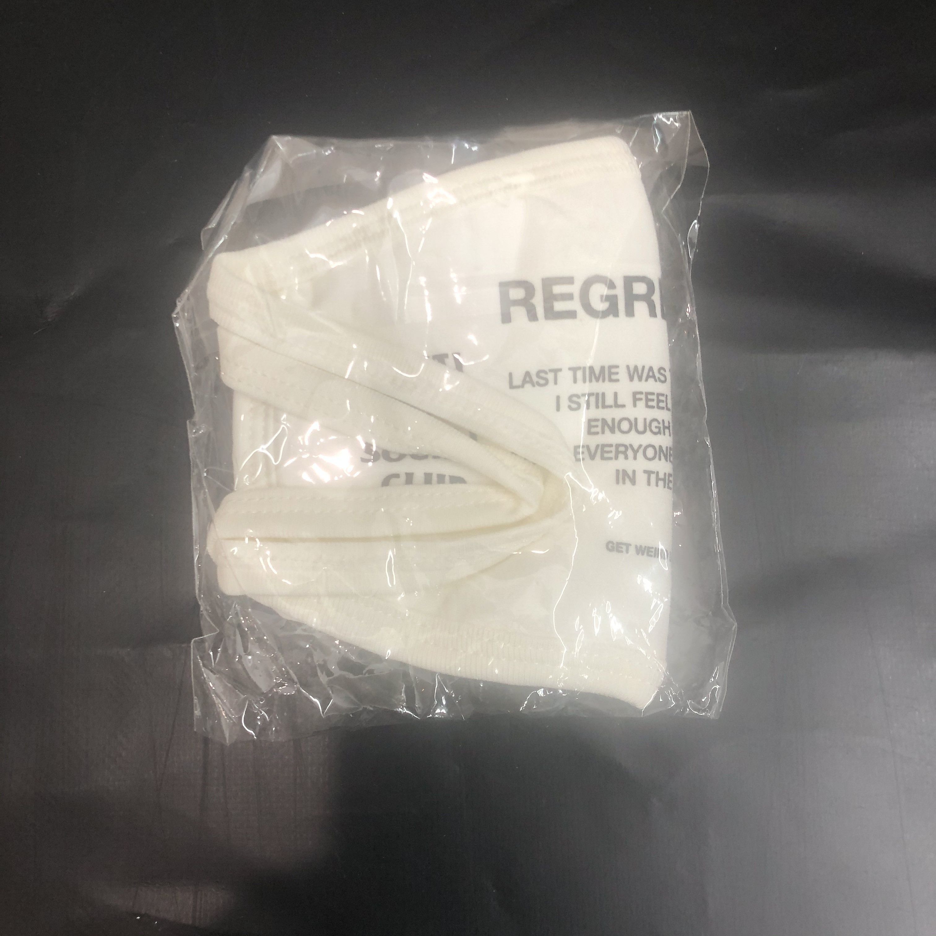Anti Social Social Club DS ASSC Sadiness is Happiness Facemask White Face mask CPFM Size ONE SIZE - 4 Thumbnail