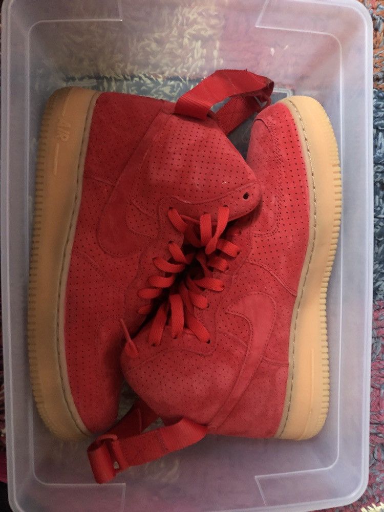 Red Suede Hightop Air Force 1