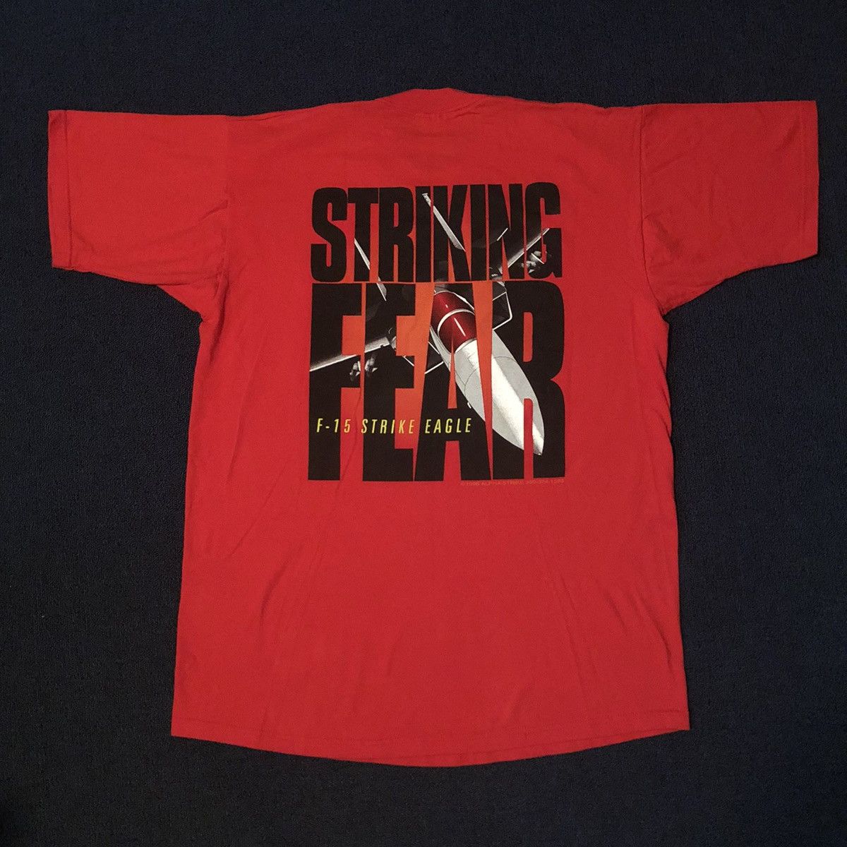 Vintage Vintage 90s F-15 Alpha Strike Eagle Strike Fear Missile Tee Size US XL / EU 56 / 4 - 2 Thumbnail