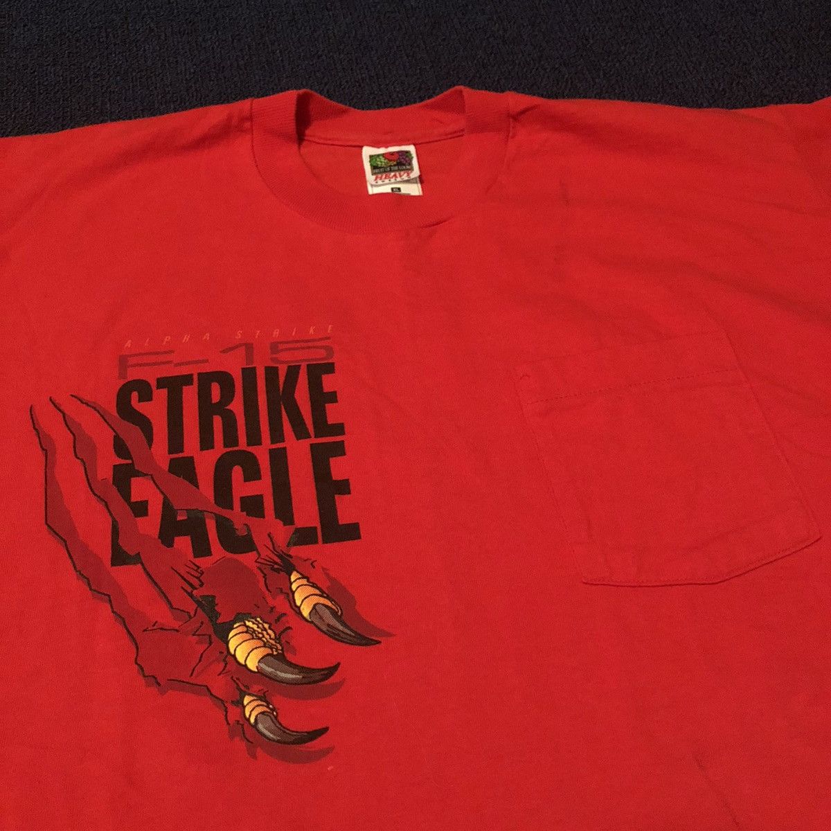 Vintage Vintage 90s F-15 Alpha Strike Eagle Strike Fear Missile Tee Size US XL / EU 56 / 4 - 6 Thumbnail