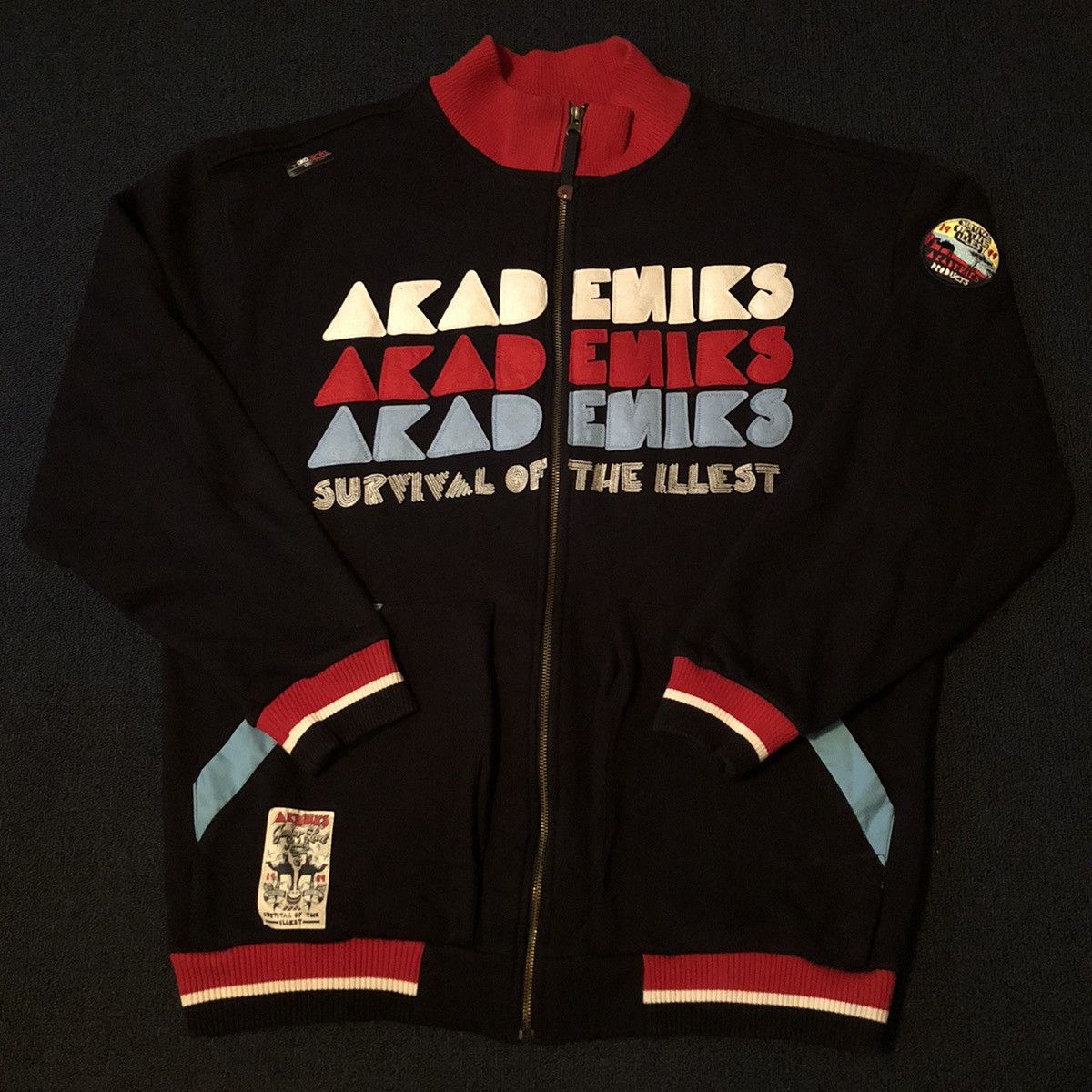 Akademiks Vintage Akademiks 1999 Survival Of The Illest Zip Up Jacket Size US XL / EU 56 / 4 - 1 Thumbnail