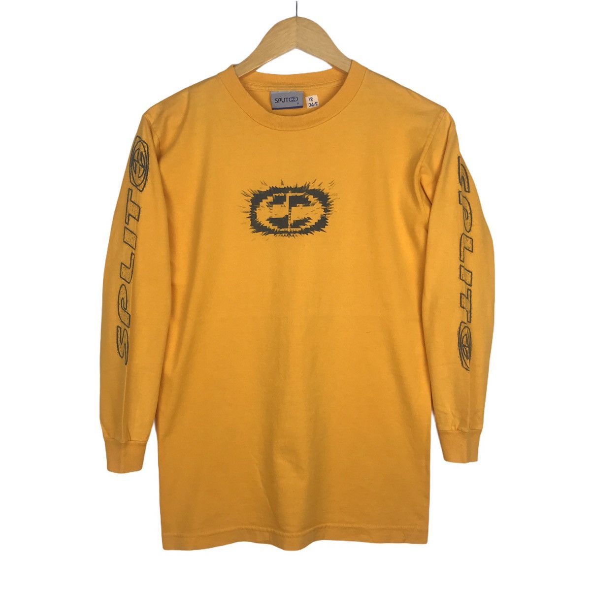 image of Skategang x Split Best Offer Vintage 90's Split Skateboard T Shirt in Yellow, Men's (Size Small)