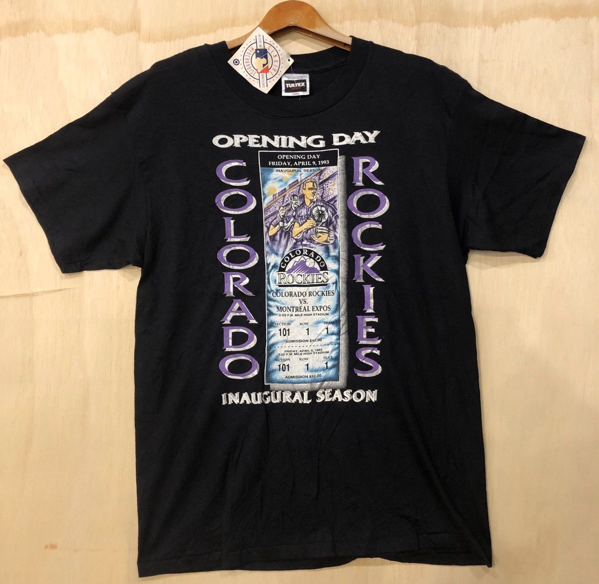 image of Mlb Colorado Rockies T Shirt H2 in Black, Men's (Size Large)