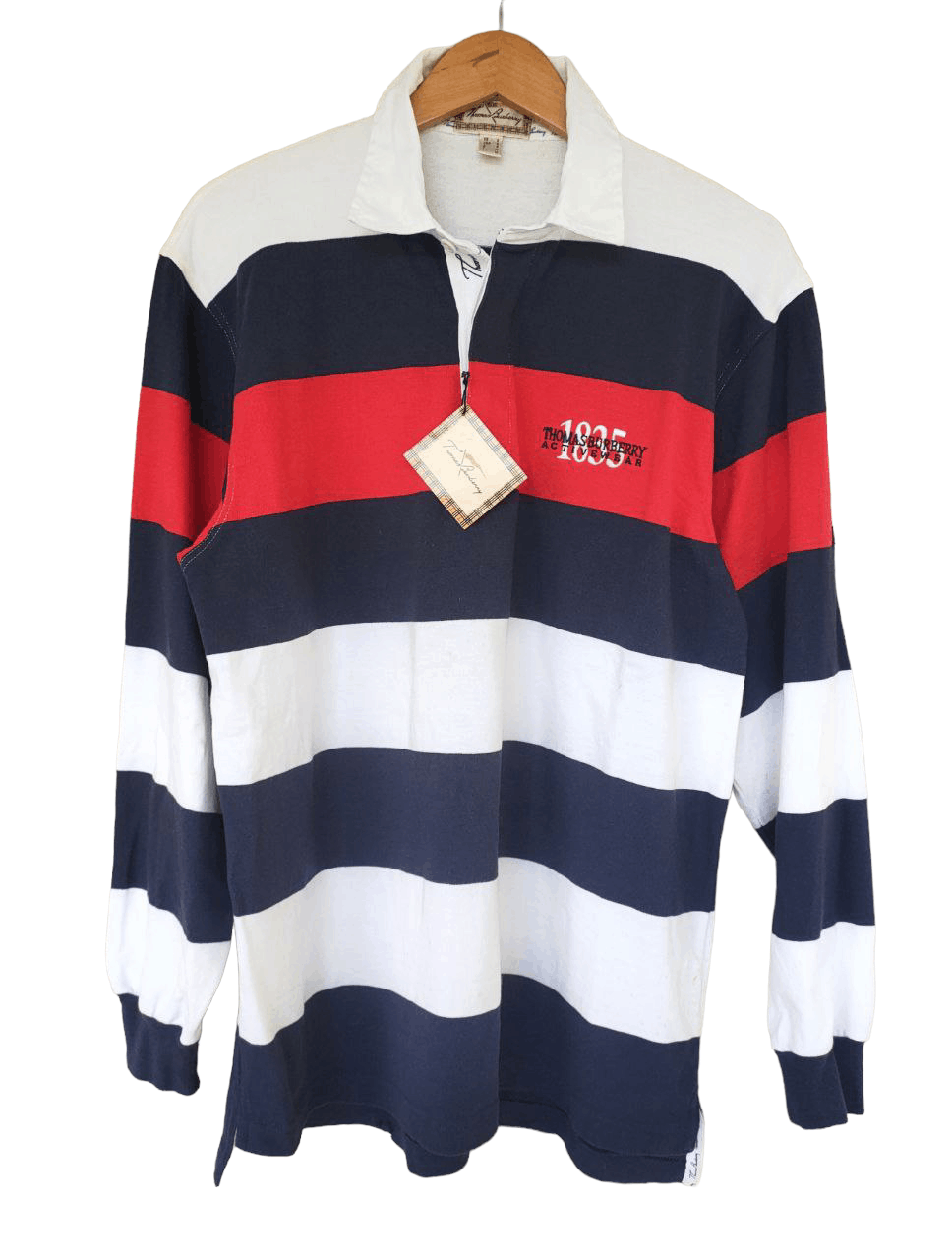 Burberry Deadstock Burberry Longsleeve Stripes Polo Size US M / EU 48-50 / 2 - 1 Thumbnail