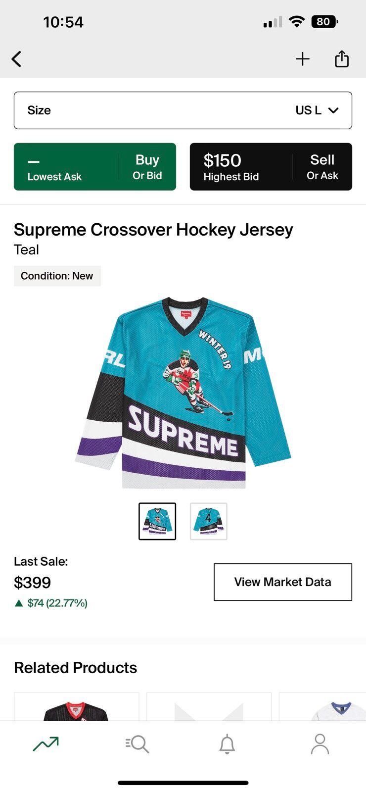 Supreme Supreme Crossover Hockey Jersey | Grailed