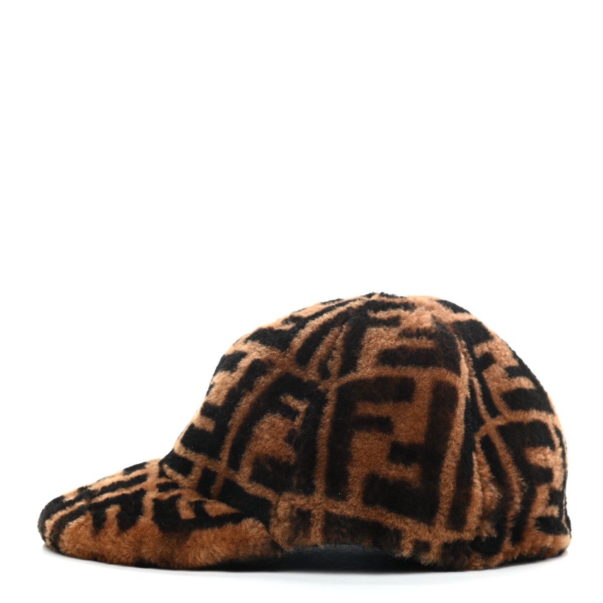 Fendi Fendi Zucca FF Logo Shearling Fur Baseball Hat Cap Size ONE SIZE - 3 Thumbnail