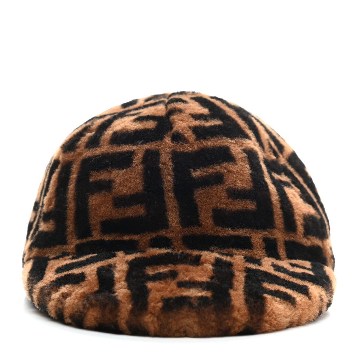 Fendi Fendi Zucca FF Logo Shearling Fur Baseball Hat Cap Size ONE SIZE - 2 Thumbnail