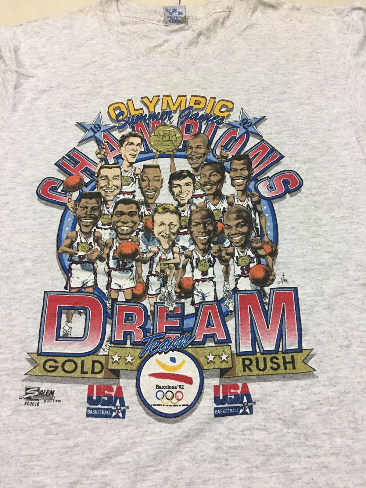 USA Olympics Rare Vintage Usa Basketball Team Champions 92 Olympic Shirt Size US L / EU 52-54 / 3 - 3 Thumbnail