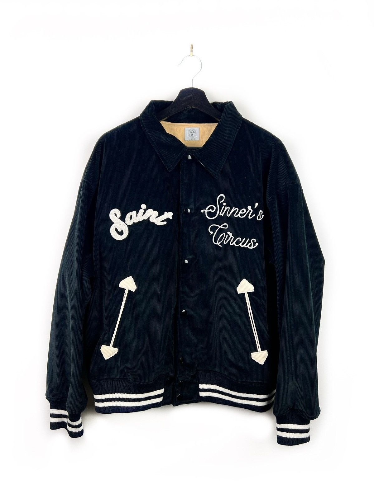 克*也様 SAINT MICHAEL CORDUROY JACKET L セント Saint Michael Sinner's Circus Corduroy Embroidered Bomber