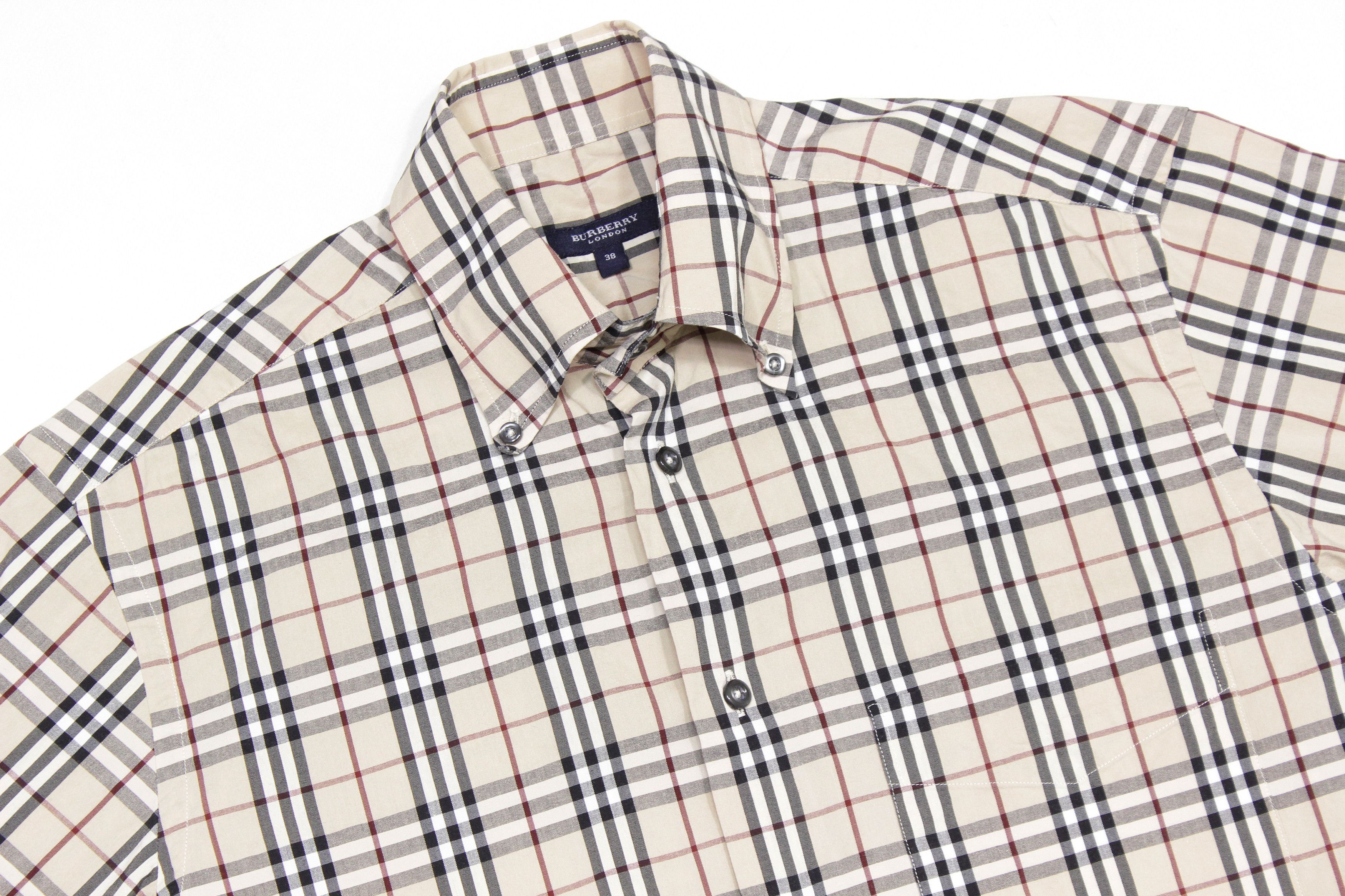 Burberry Nova Check Shortsleeve Shirt Vintage Size US L / EU 52-54 / 3 - 3 Thumbnail