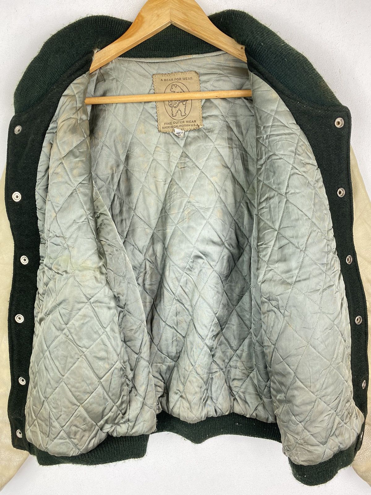 Golden Bear × Vintage VINTAGE GOLDEN BEAR VARSITY WOOL LEATHER JACKET Size US L / EU 52-54 / 3 - 7 Thumbnail