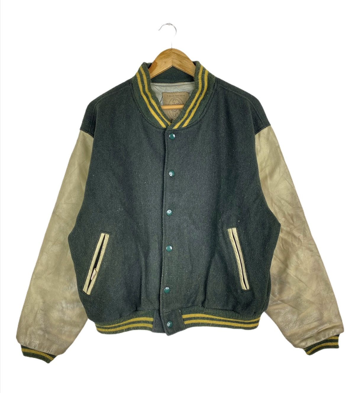 Golden Bear × Vintage VINTAGE GOLDEN BEAR VARSITY WOOL LEATHER JACKET Size US L / EU 52-54 / 3 - 2 Thumbnail