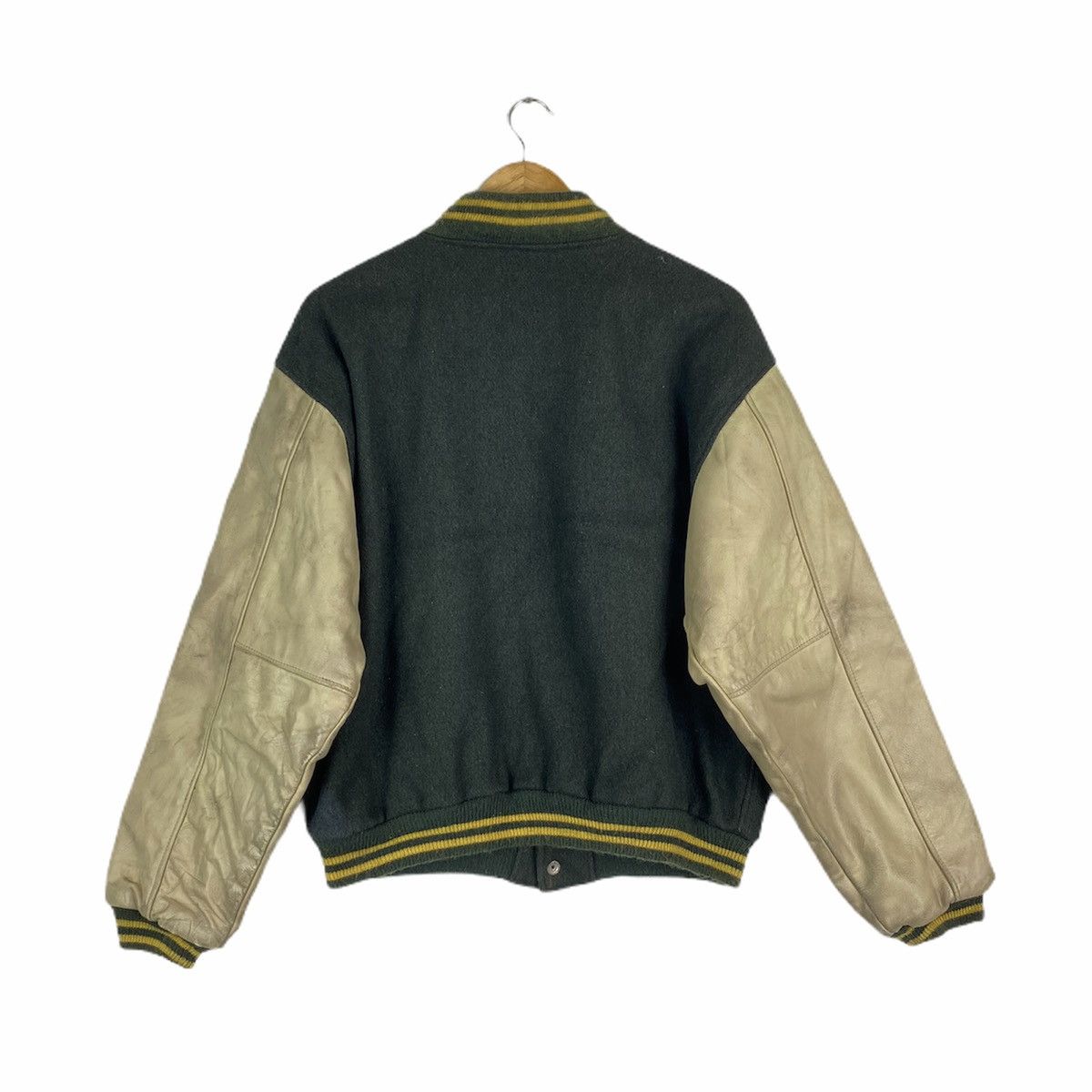 Golden Bear × Vintage VINTAGE GOLDEN BEAR VARSITY WOOL LEATHER JACKET Size US L / EU 52-54 / 3 - 4 Thumbnail