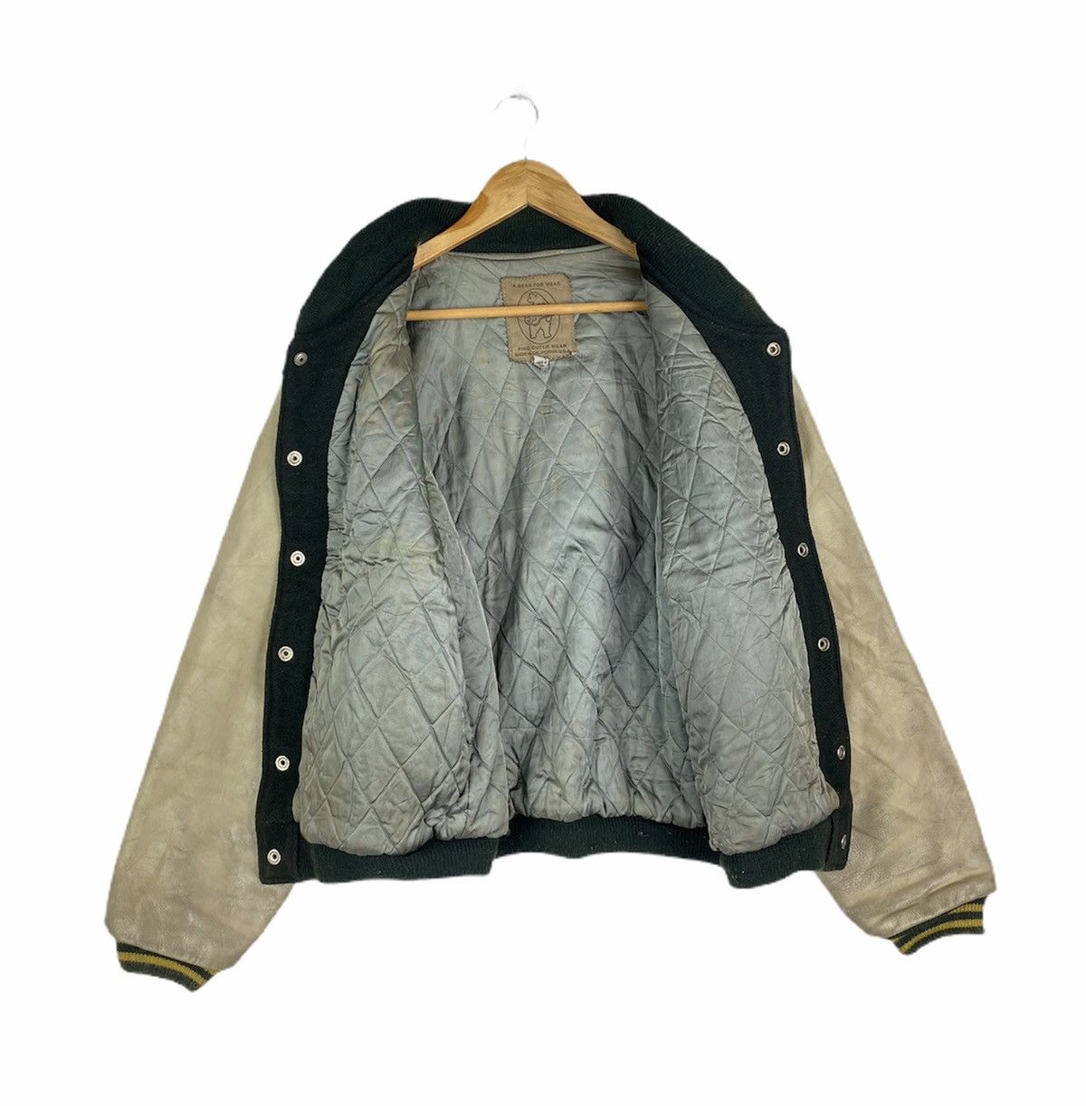 Golden Bear × Vintage VINTAGE GOLDEN BEAR VARSITY WOOL LEATHER JACKET Size US L / EU 52-54 / 3 - 3 Thumbnail
