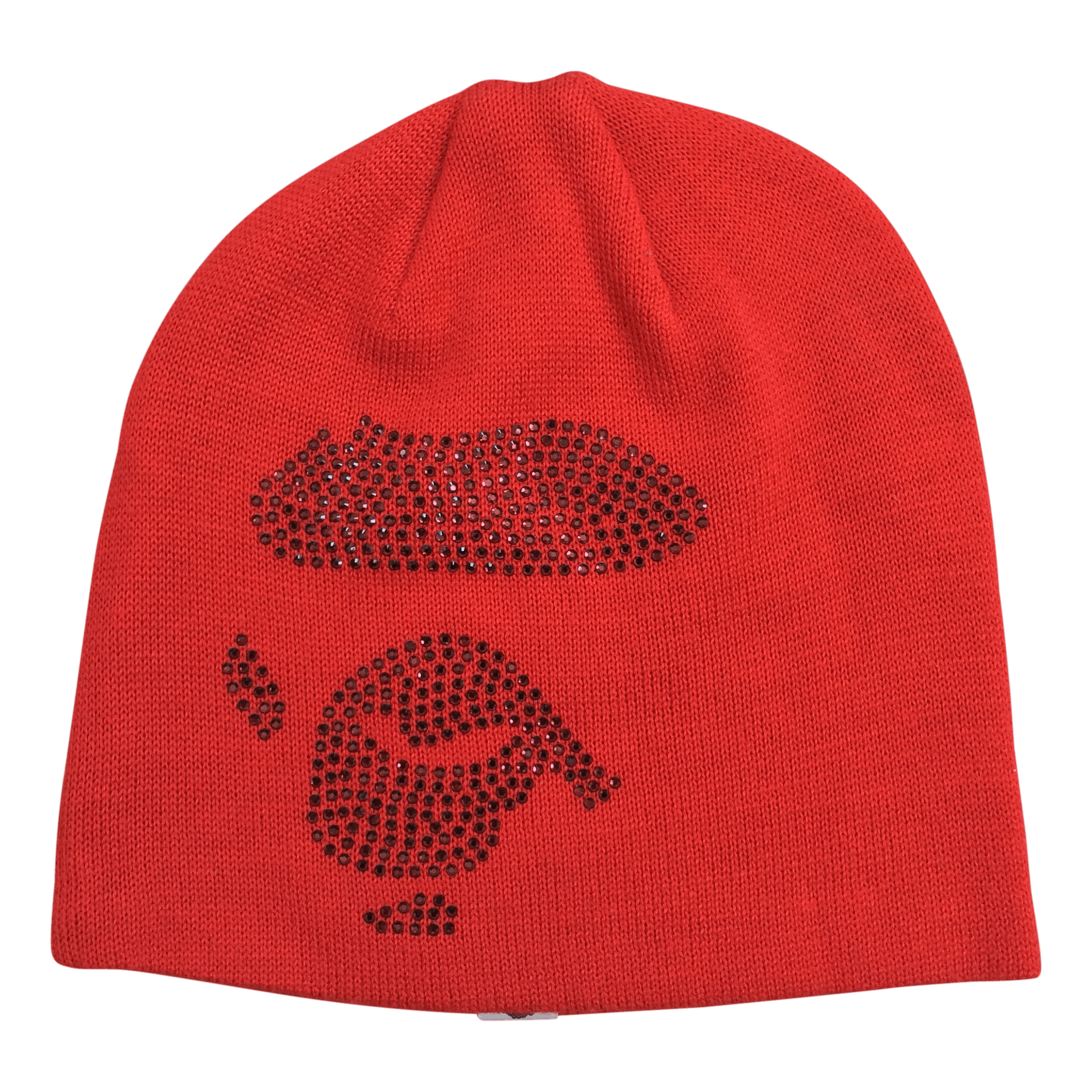 image of F/w 2006 Bape Swarovski Ape Face Beanie in Red, Men's
