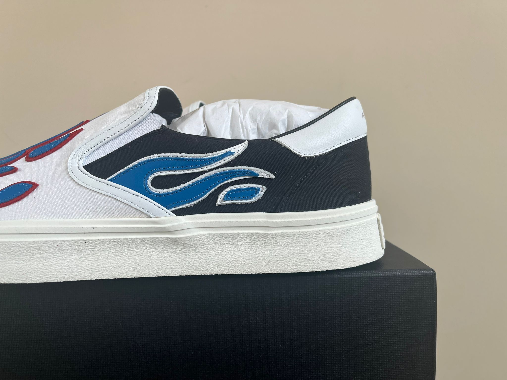 Amiri Flame Slip On in Black/White/Blue Size US 12 / EU 45 - 2 Thumbnail