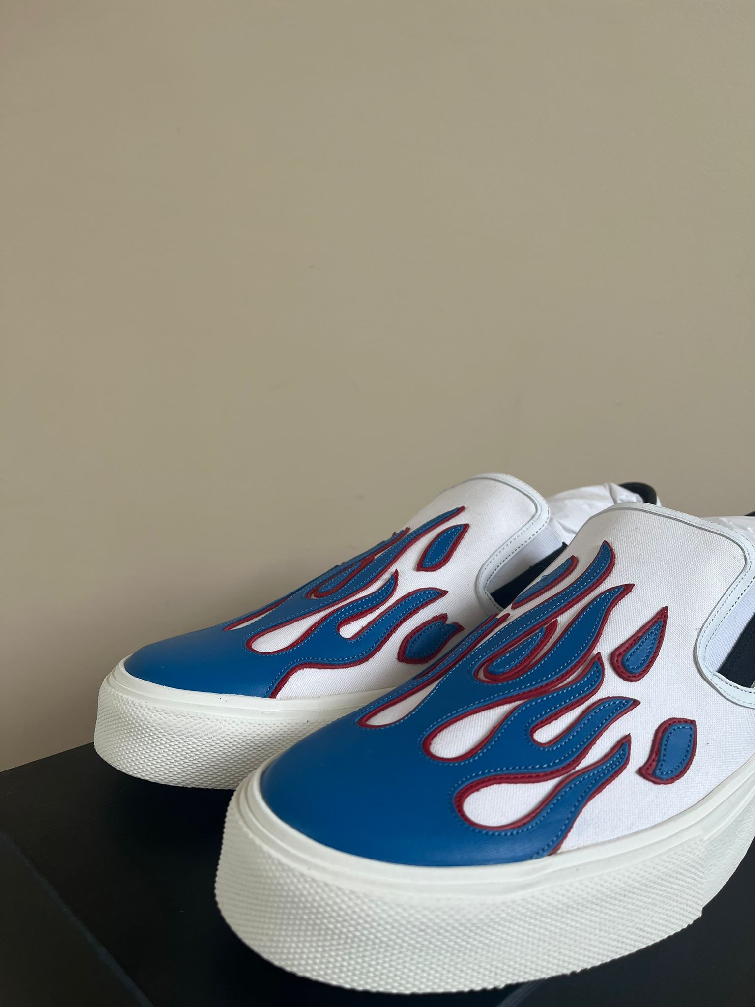Amiri Flame Slip On in Black/White/Blue Size US 12 / EU 45 - 7 Thumbnail