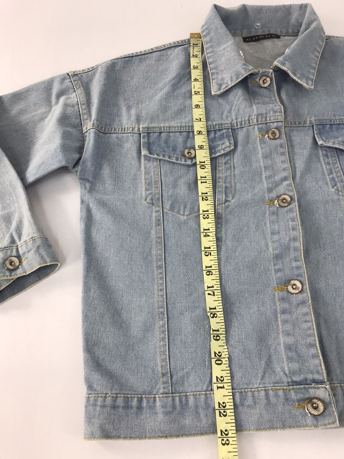 Vintage Gorge Rainbow Quotes Denim Jacket Button Up Double Pocket Size US S / EU 44-46 / 1 - 11 Thumbnail