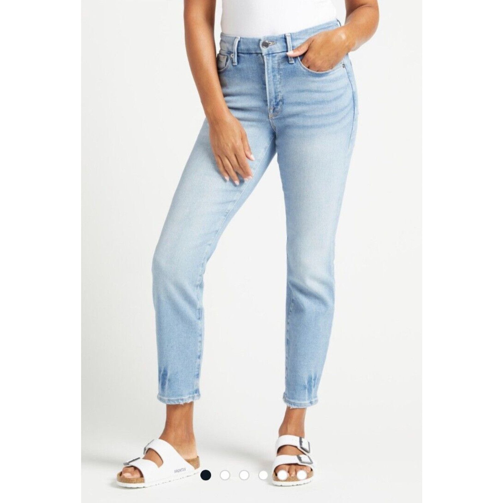 Good American Good Legs Womens Blue Denim Skinny Jeans sz 18