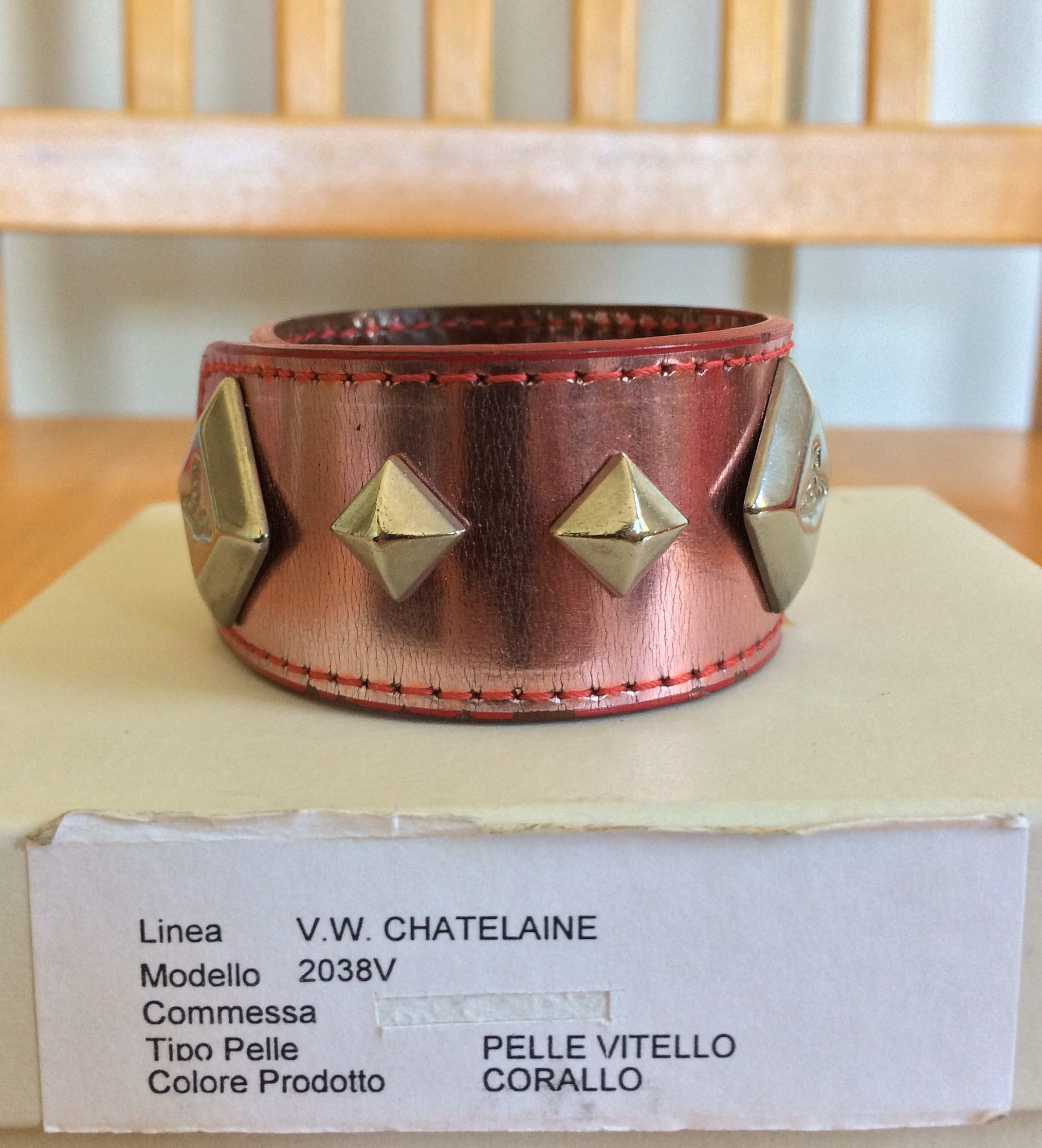 Vivienne Westwood S/S 2003 Vivenne Westwood Studded Pink Leather Orb Bracelet Size ONE SIZE - 3 Thumbnail